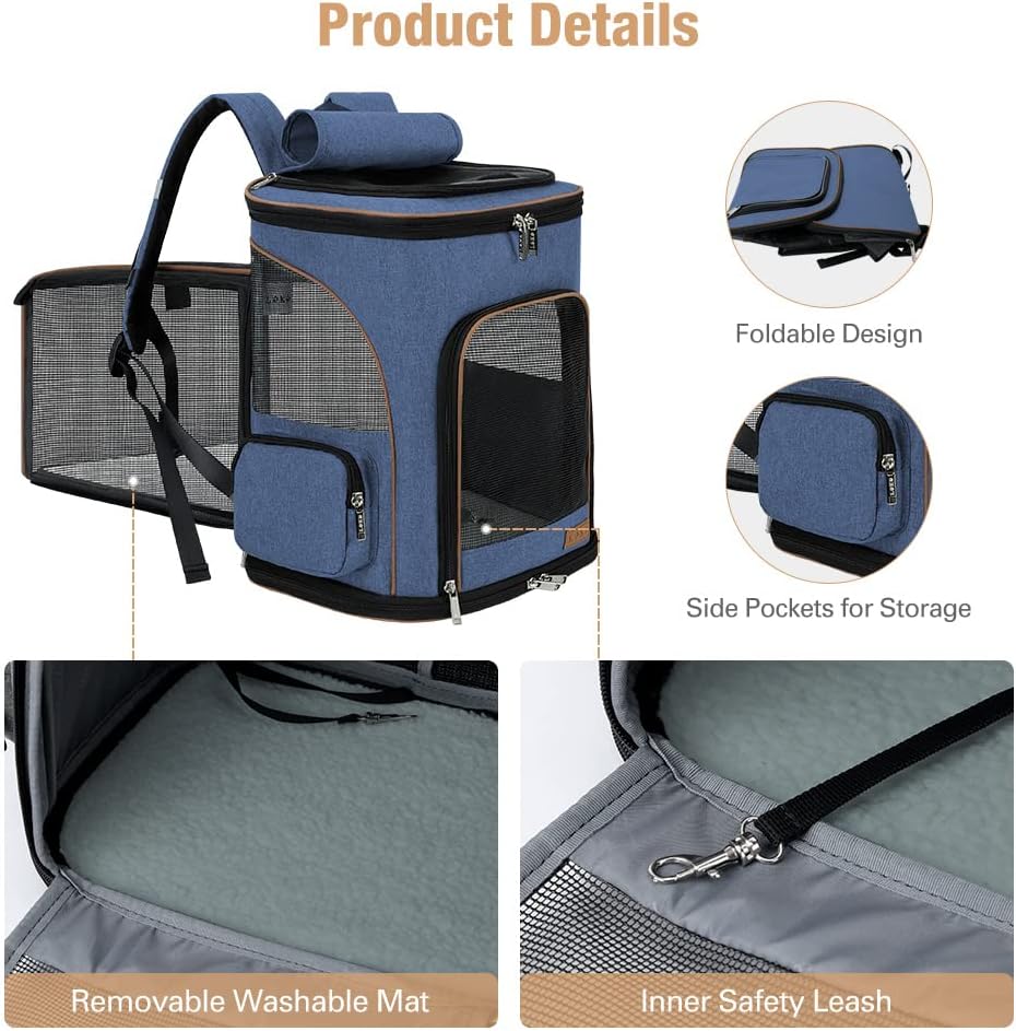 Thumbnail 3 de Lekesky Expandable Cat Carrier Backpack 11 kg
