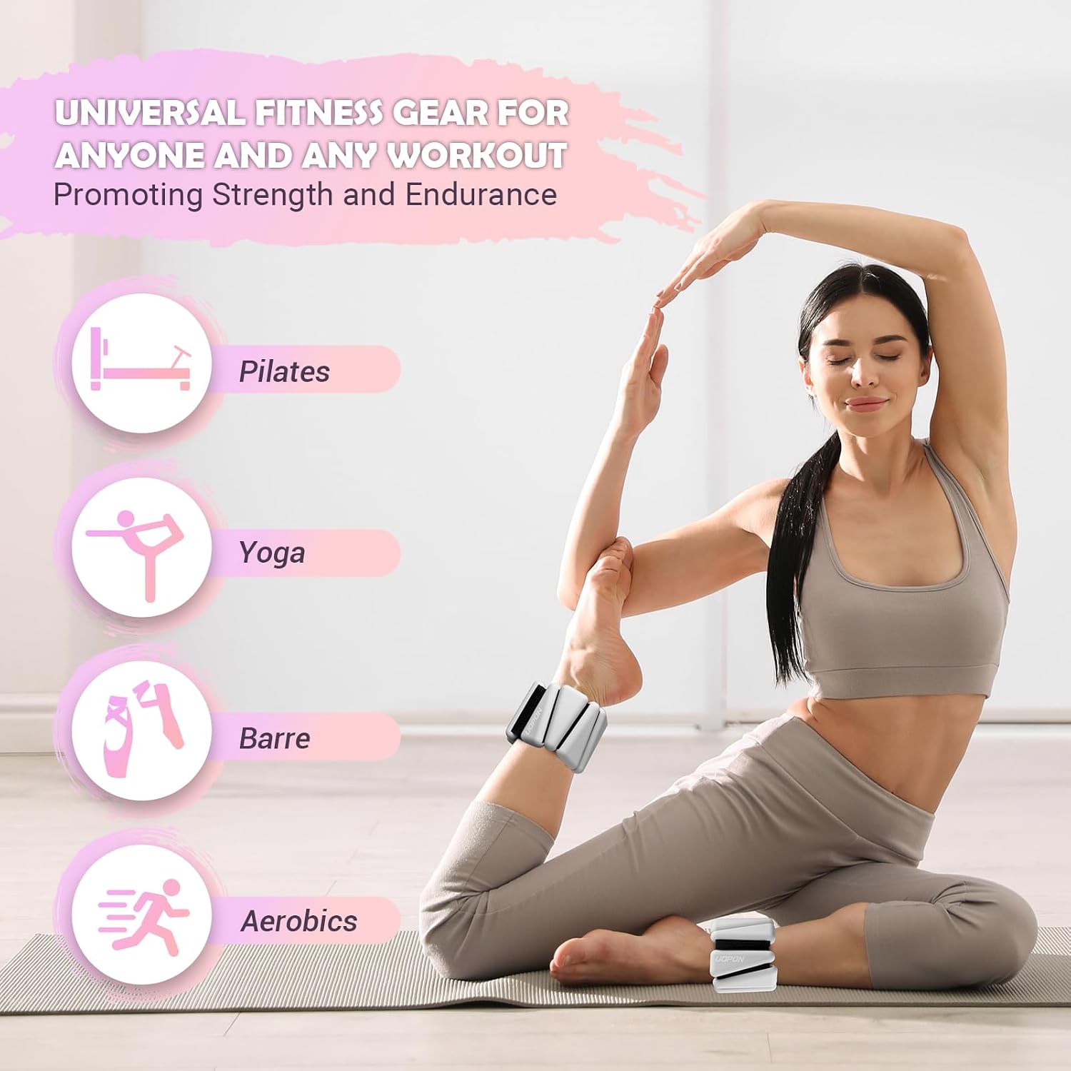 Thumbnail 4 de Adjustable Silicone Wrist and Ankle Weights, 2 lb Set