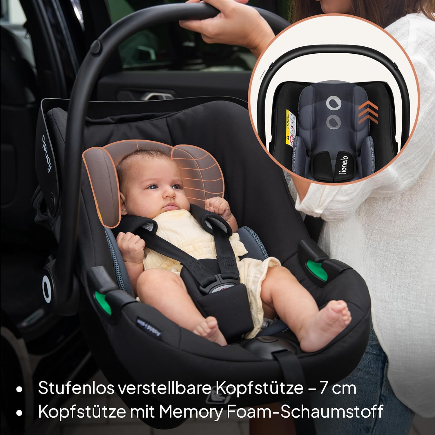 Thumbnail 3 de Lionelo ASTRID i-Size Babyautositz 40–87 cm (Gruppe 0+), rückwärtsgerichtet mit 3-Punkt-Gurt