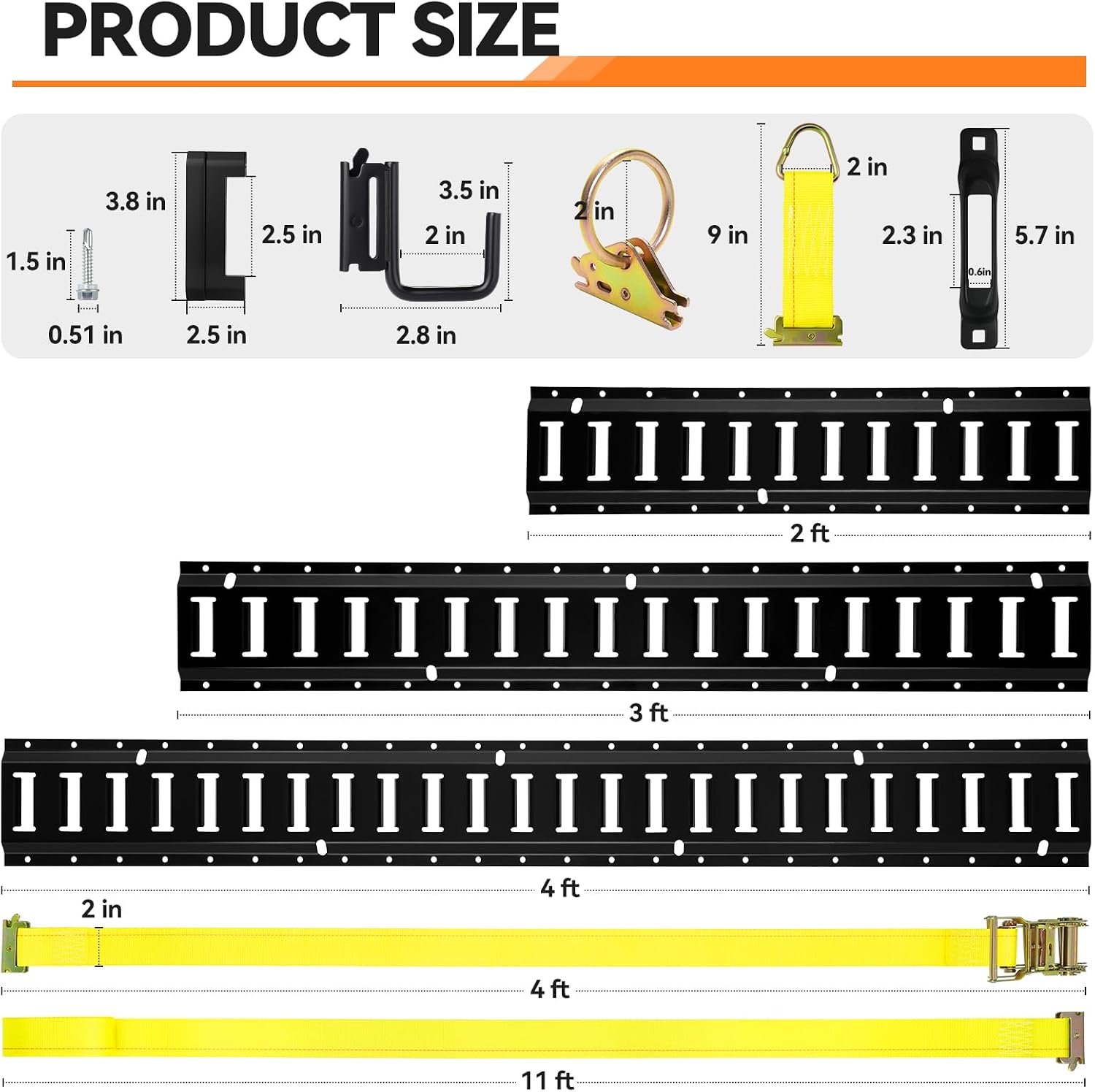 Thumbnail 6 de Elechomes E Track 6-Rail Kit 88pcs đźšš