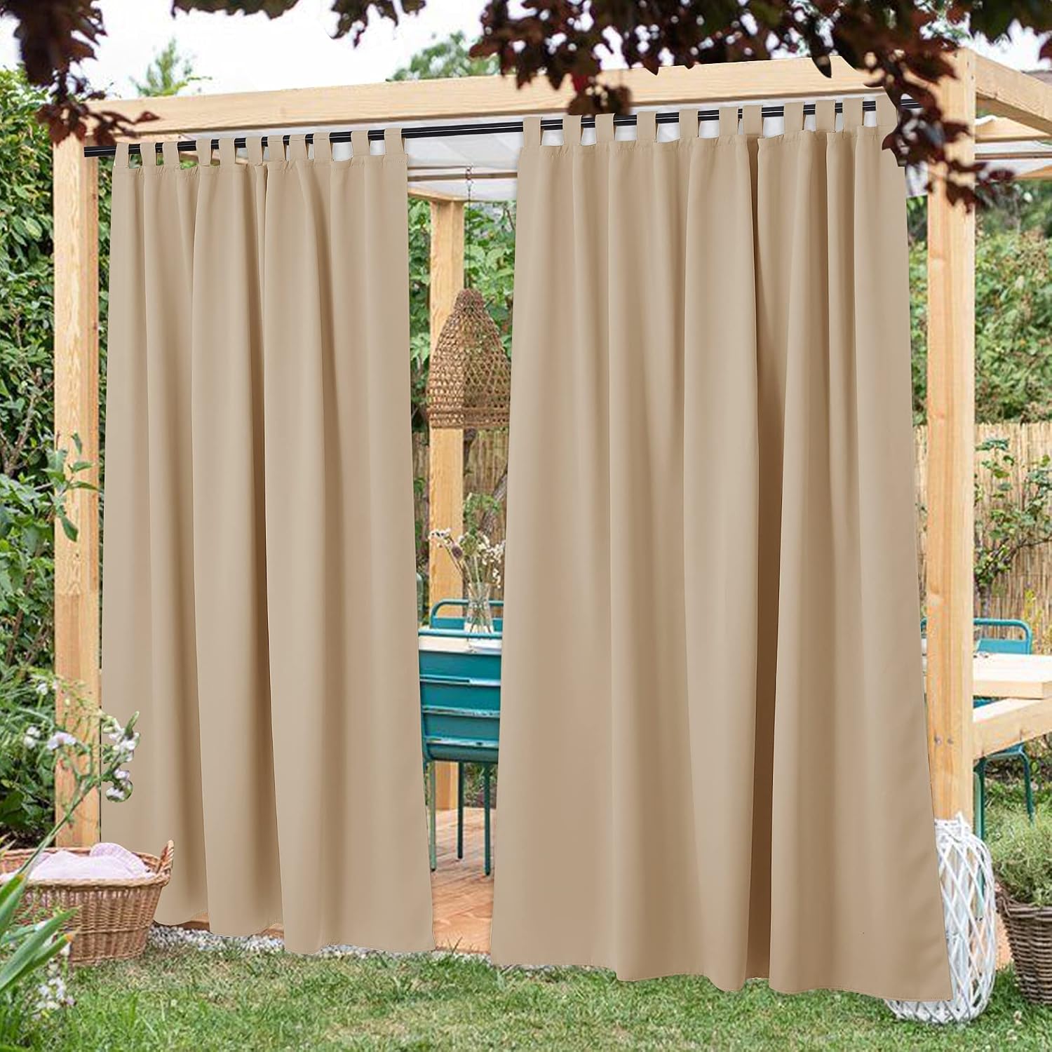 Detalle 2 de NICETOWN 2 Panels Outdoor Curtains W84 x L84