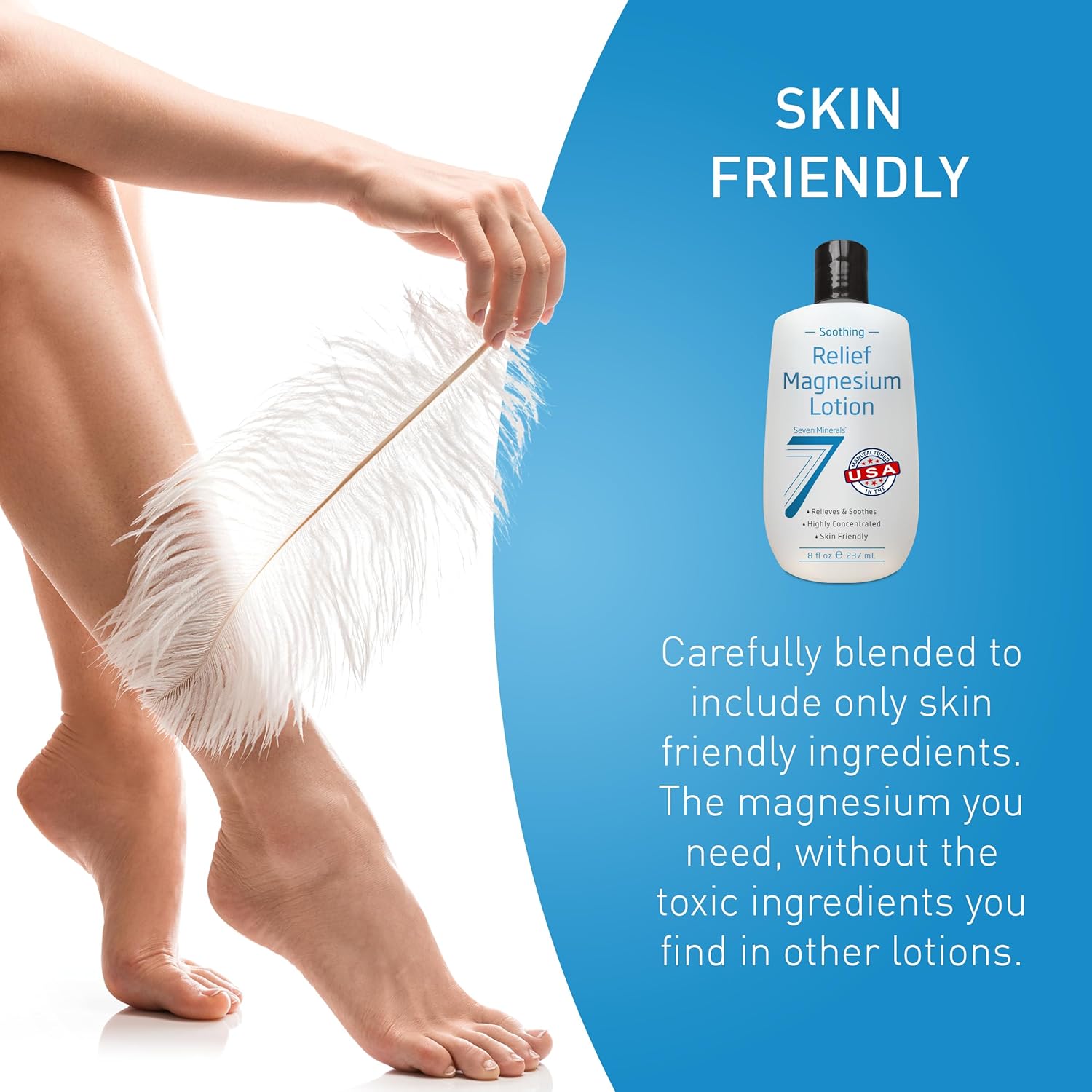 Detalle de Seven Minerals Magnesium Lotion for Sleep: Soothing Relief & Relaxation (8 fl oz)