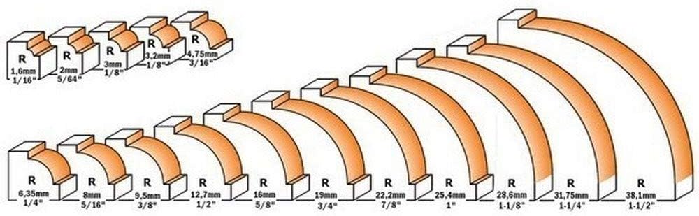 Detalle 2 de CMT Orange Tools 938.222.11 – frez do zaokrąglania krawędzi, Ø 12,7 mm