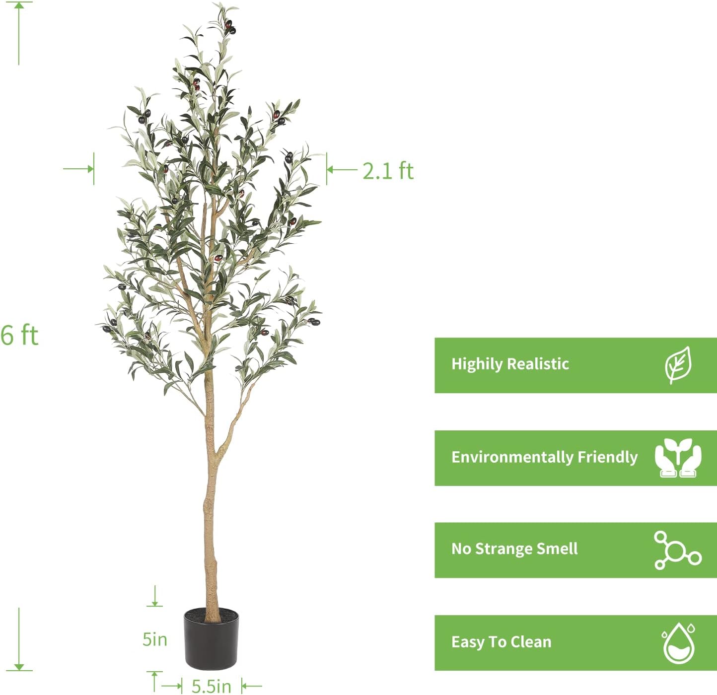 Thumbnail 1 de Realead 6ft Artificial Olive Tree ⚓