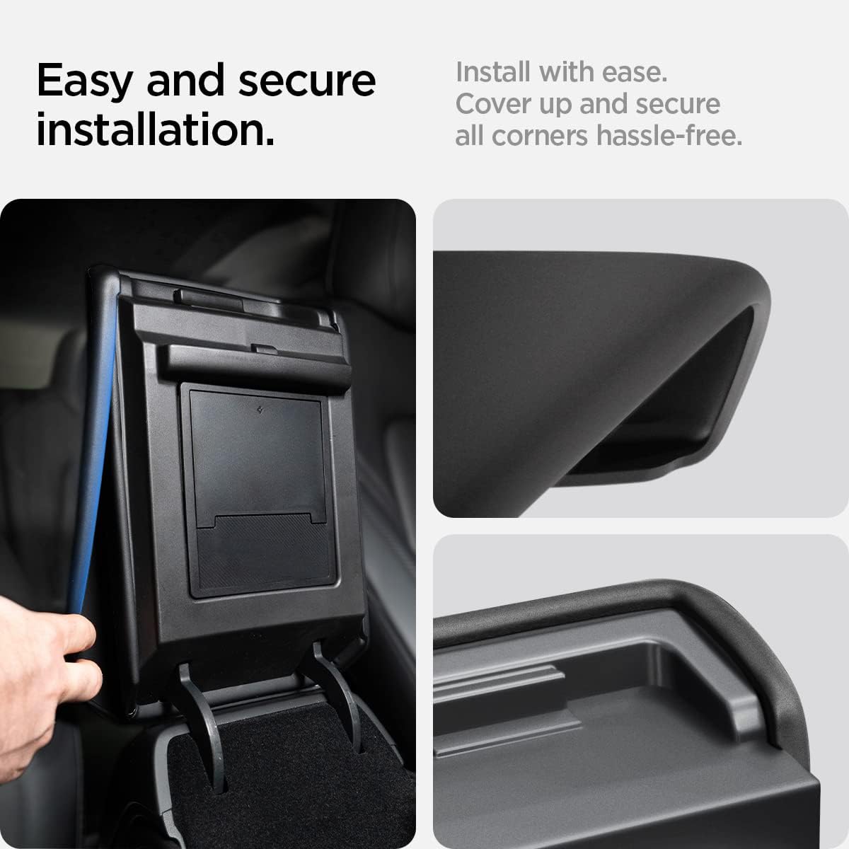 Thumbnail 6 de Spigen copertura per console centrale con bracciolo in TPE antiscivolo per Tesla Model Y (~2024) e Model 3 (2021-2023) – Nero