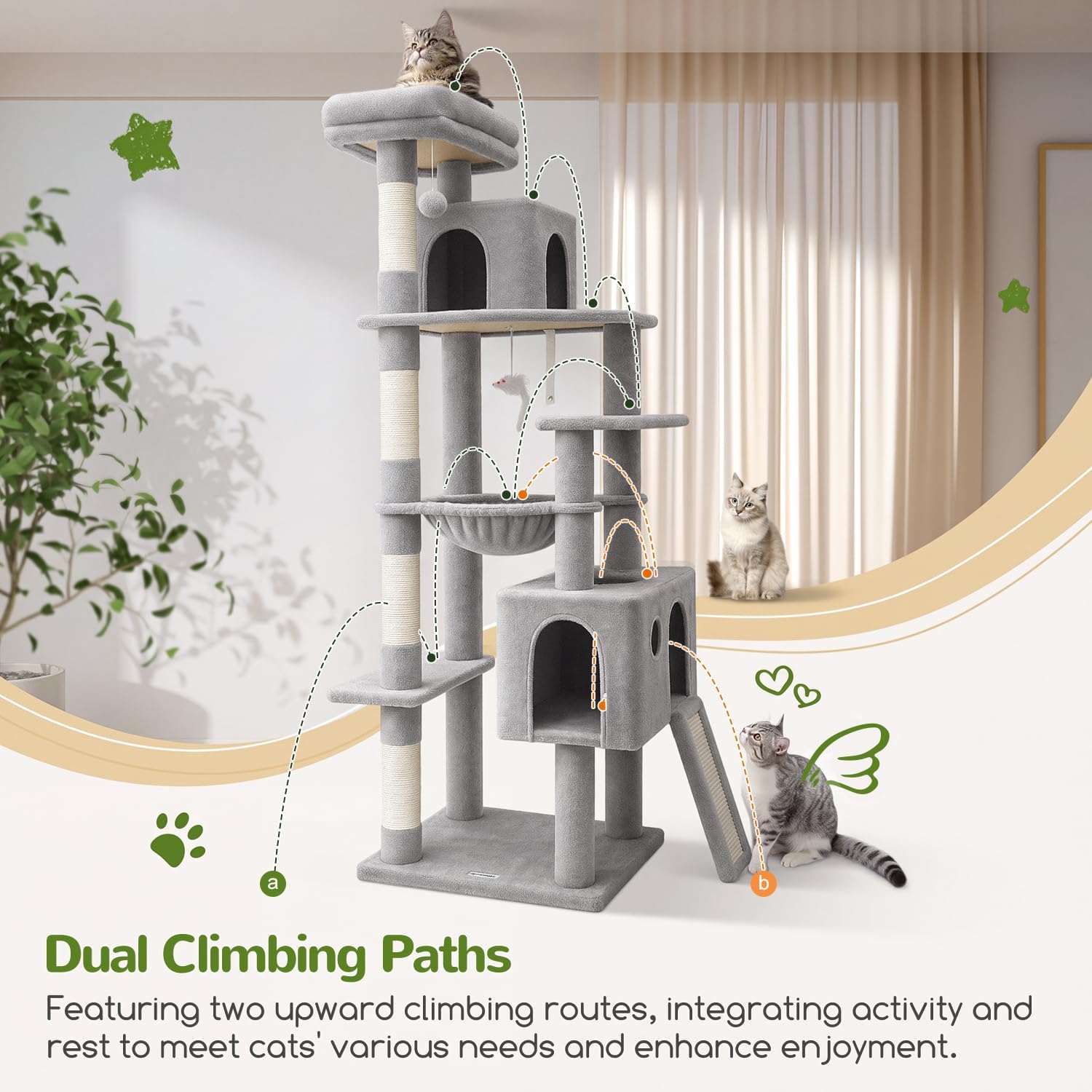 Thumbnail 4 de Globlazer F70 Pro 70-inch Cat Tree 🐱