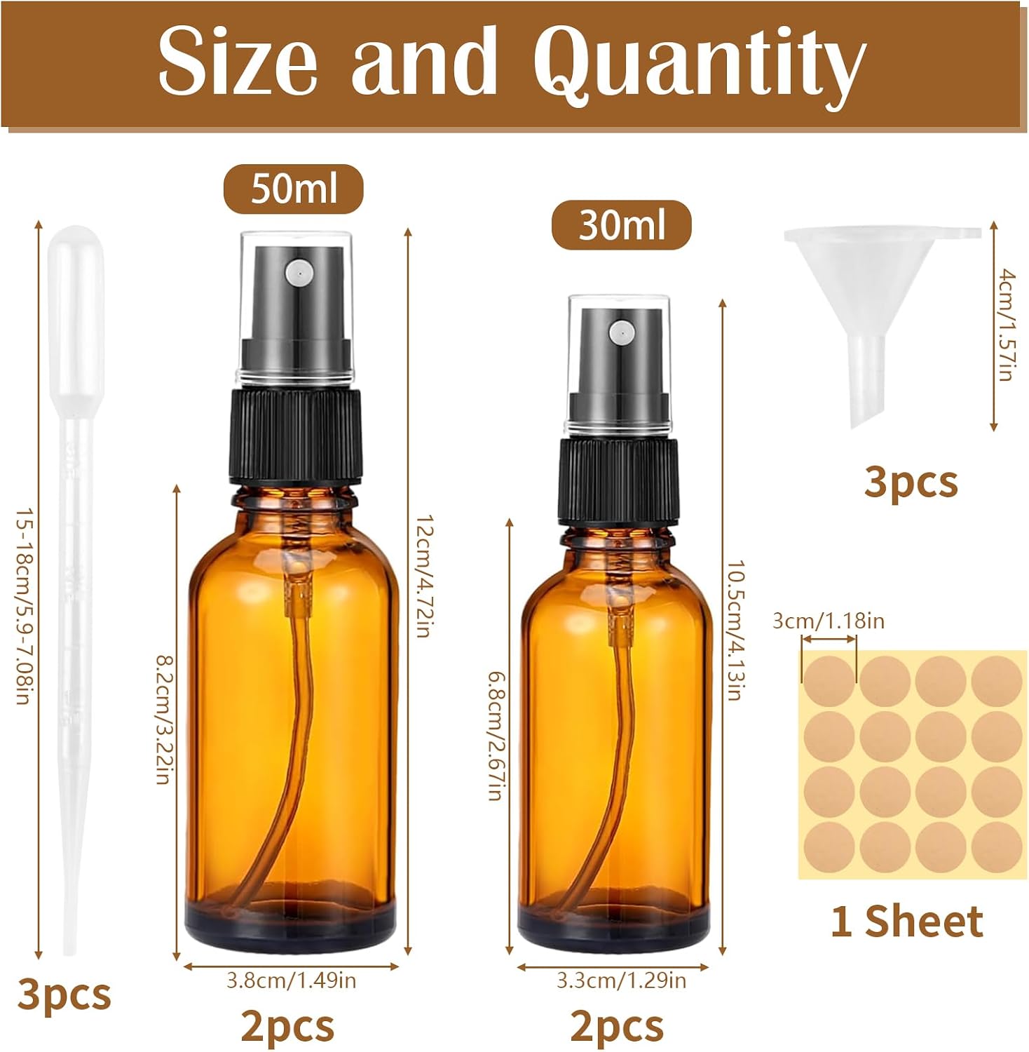 Thumbnail 1 de Ailvor Braunglas Sprühflasche 50 ml Set