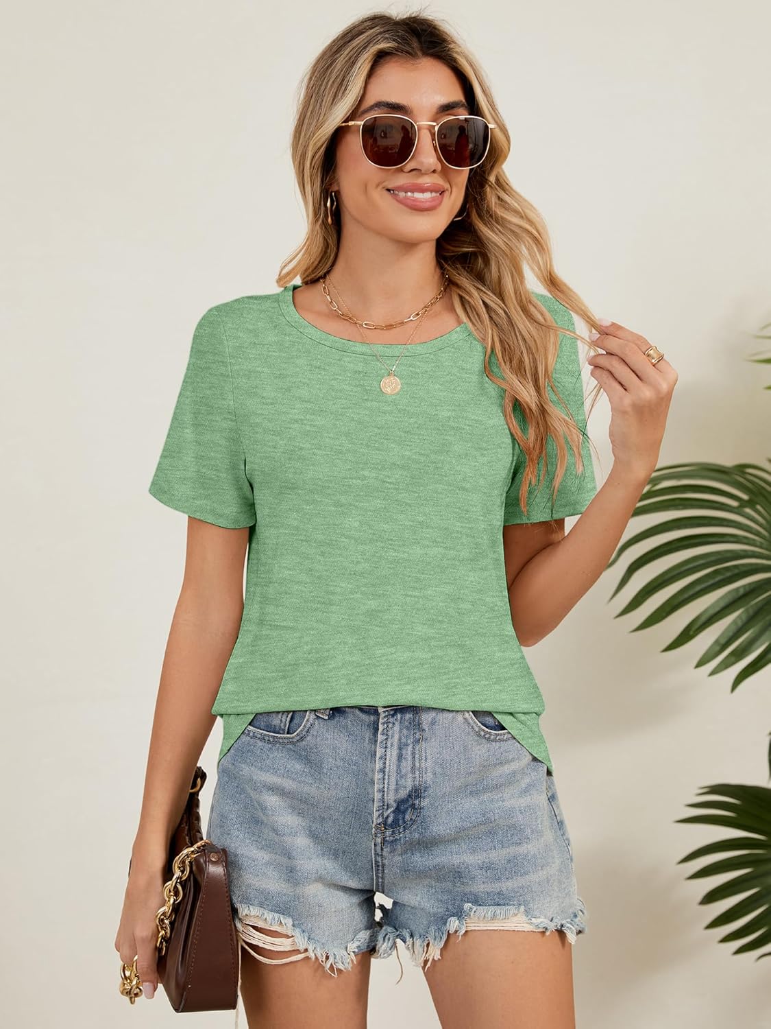 Thumbnail 3 de YGOODM Damen T-Shirt 3er Pack – Kurzarm Basic mit Rundhalsausschnitt für den Sommer