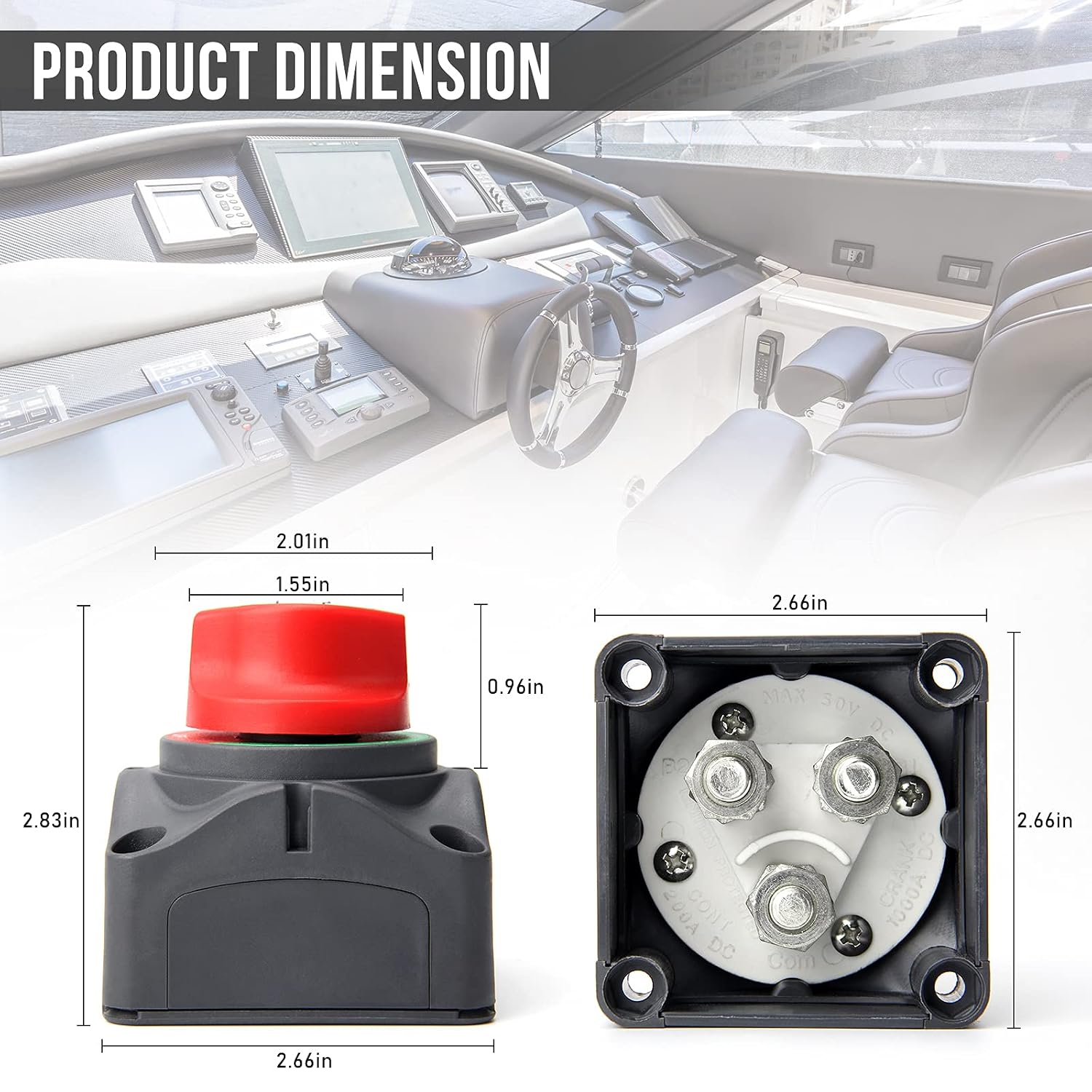 Thumbnail 5 de I LITTON 1-2-Both-Off Battery Disconnect Switch (2 Pack) for 12V–48V Systems