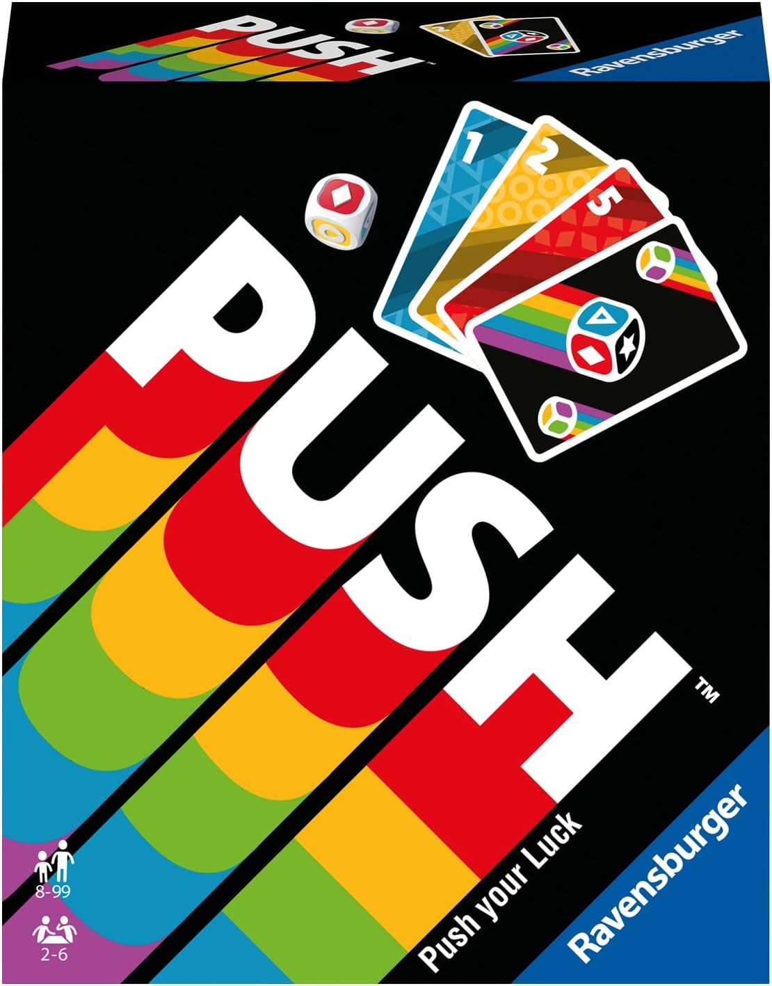 Detalle de Ravensburger Push – unterhaltsames Kartenspiel für die ganze Familie, ab 8 Jahren (2–6 Spieler)