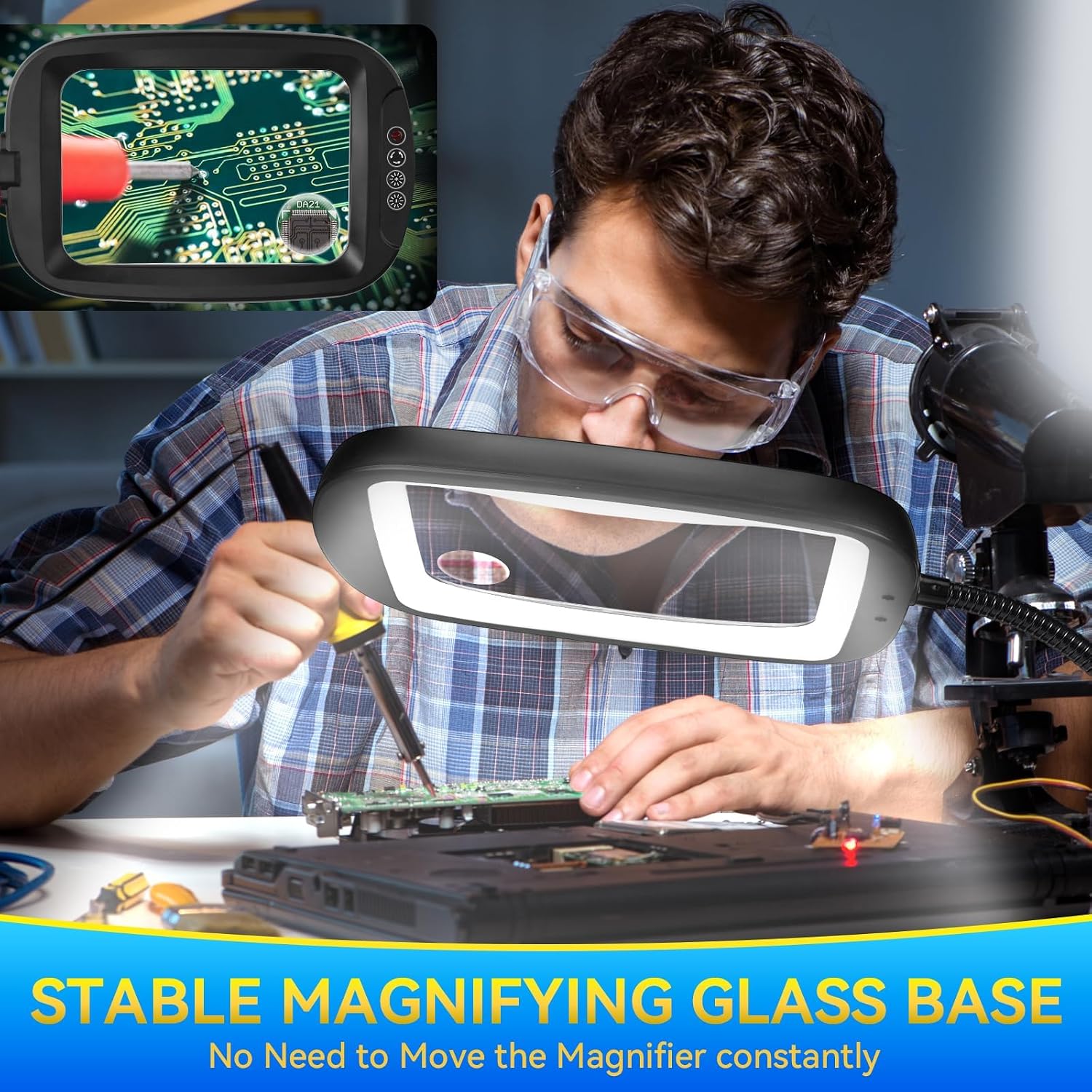 Detalle de Floor Magnifying Lamp with 10X and 30X Magnification
