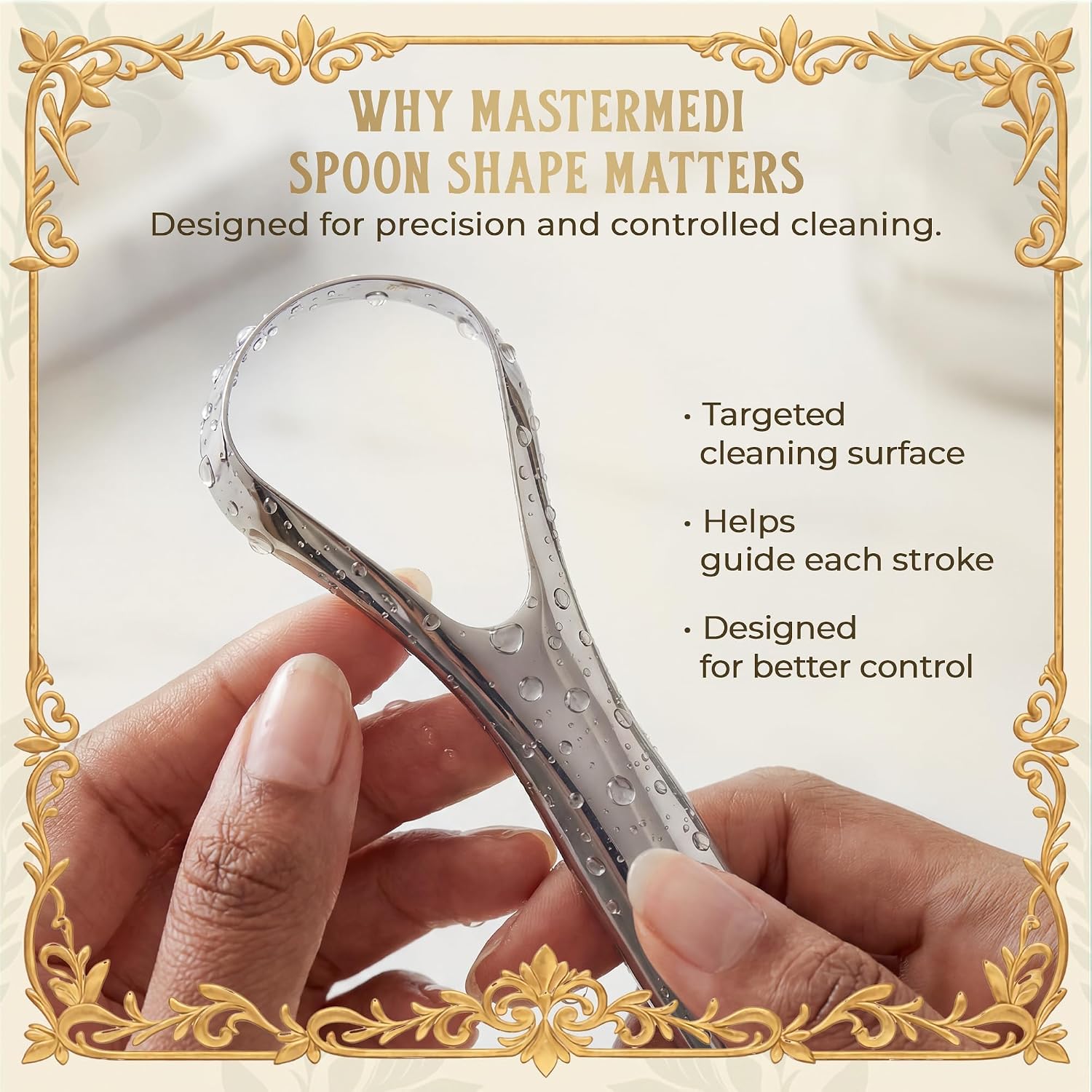 Detalle 2 de MasterMedi Tongue Scraper for Adults (SPTC-1) with Case