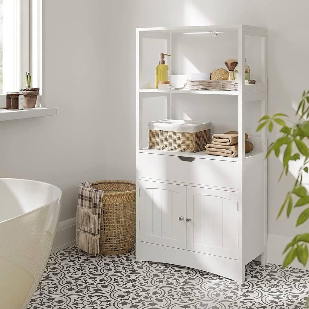 Detalle 2 de VASAGLE Armoire Haute Blanc 32,5 x 60 x 122 cm