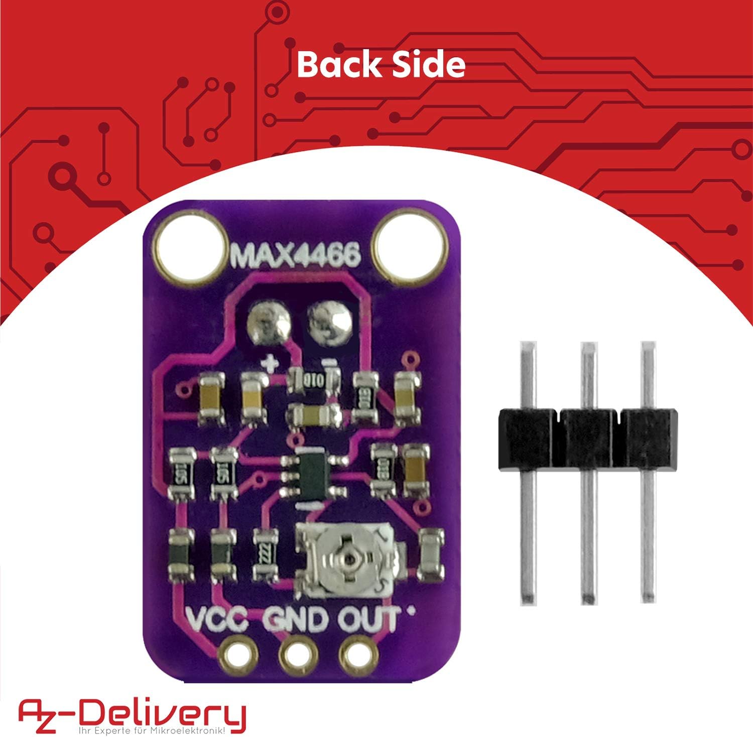 Detalle de AZDelivery 3x GY‑MAX4466 : amplificateur pour microphones électret MAX4466 (Arduino & Raspberry Pi)