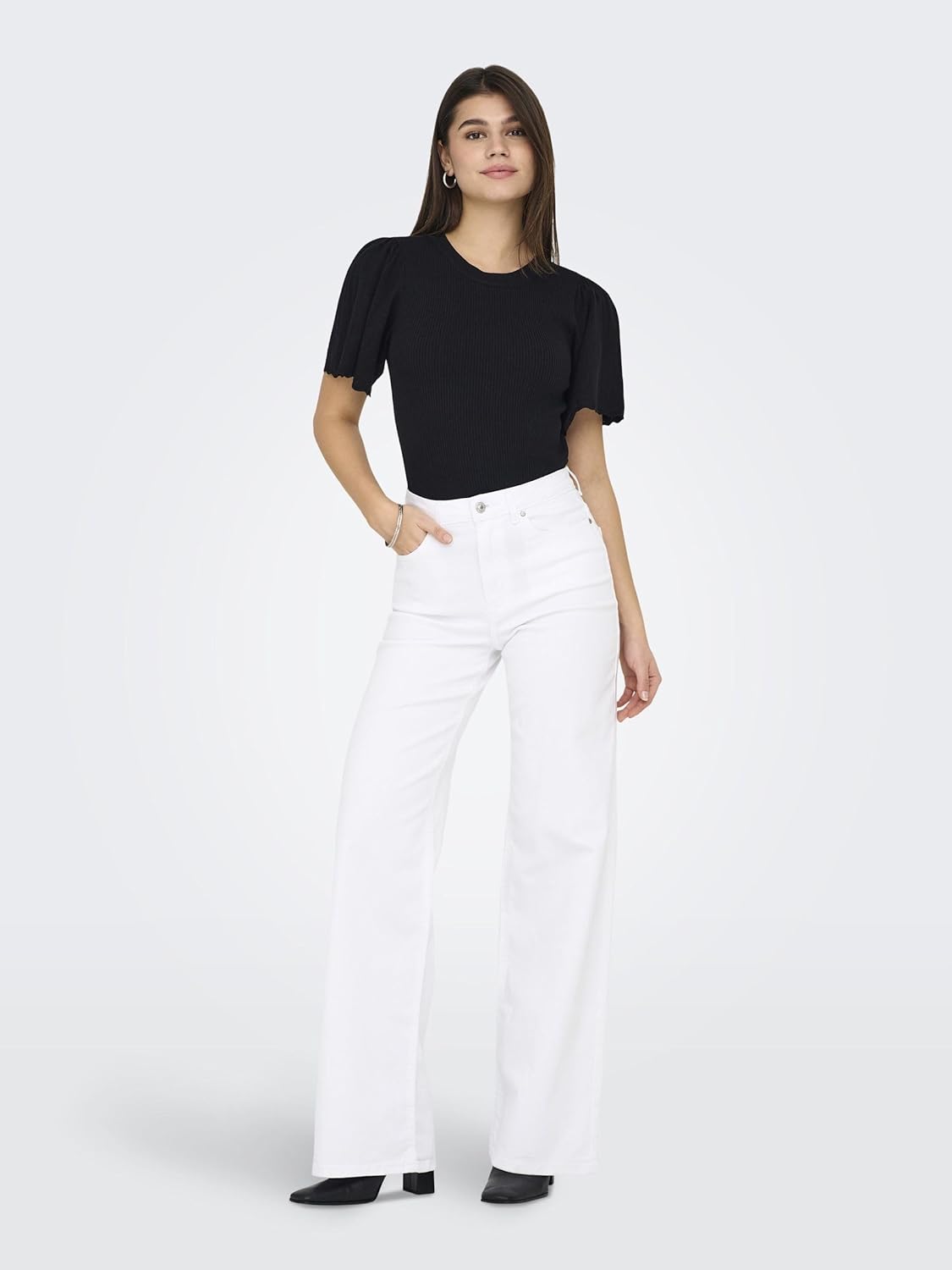 Thumbnail 2 de ONLY Female Jeans mit weitem Bein ONLMADISON – hohe Taille mit Reißverschluss