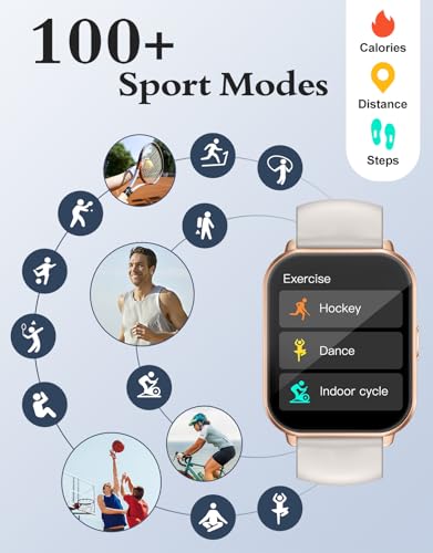 Detalle de RUIMEN Montre Connectée Homme Femme – 113 Modes Sportifs, Appels Bluetooth, Notifications et Cadran Personnalisable