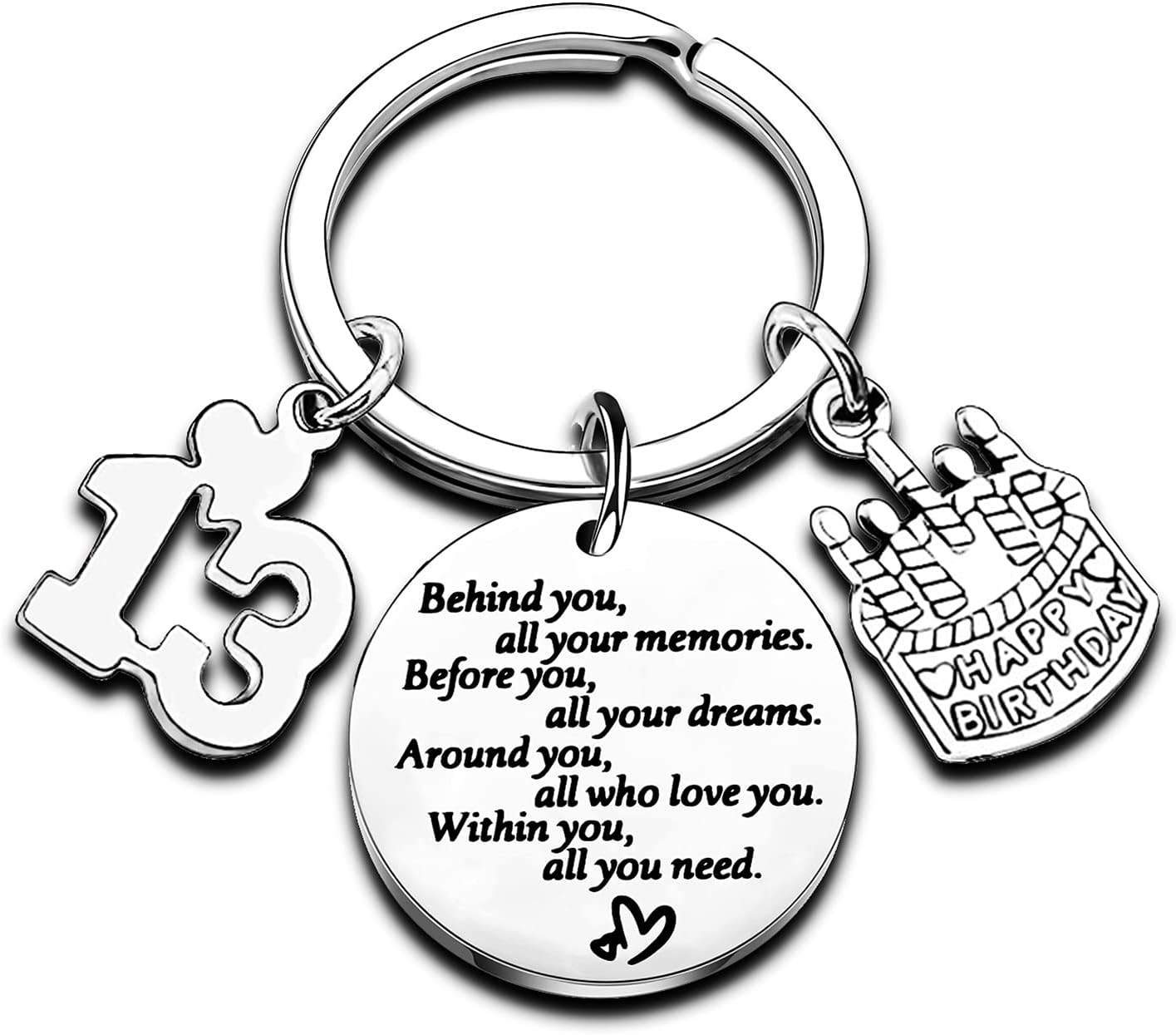 Detalle de Nimteve Birthday Keyring – Inspirational Stainless Steel Gift for Women, Girls and Mum
