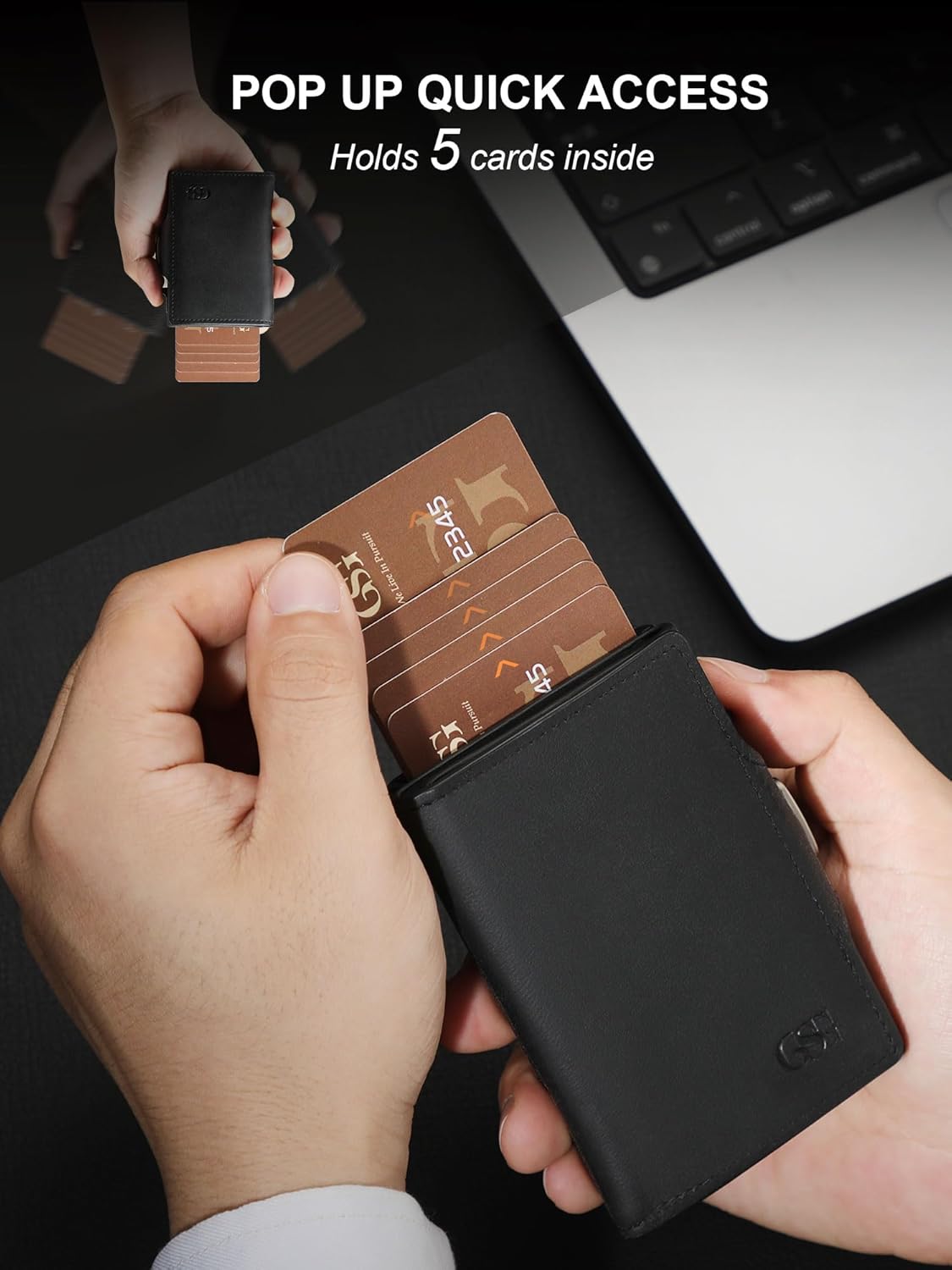 Thumbnail 2 de GSG SINCE 1998 Men's Leather Wallet with RFID Blocking Pop Up Card Holder