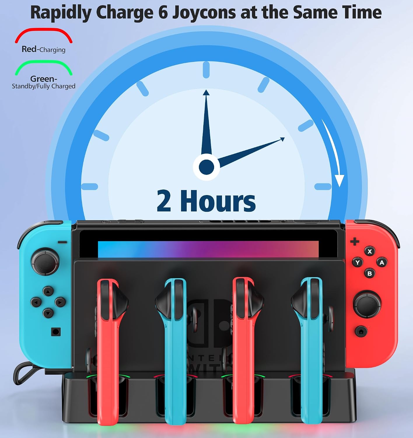 Thumbnail 2 de Switch Joycon Ladestation 4 Ladeschlitze