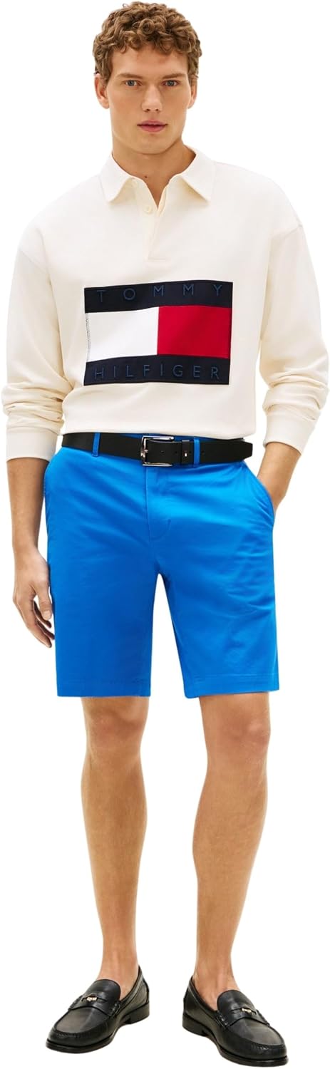Detalle de Tommy Hilfiger Altri Pantaloncini Uomo: chinos leggeri con comfort quotidiano