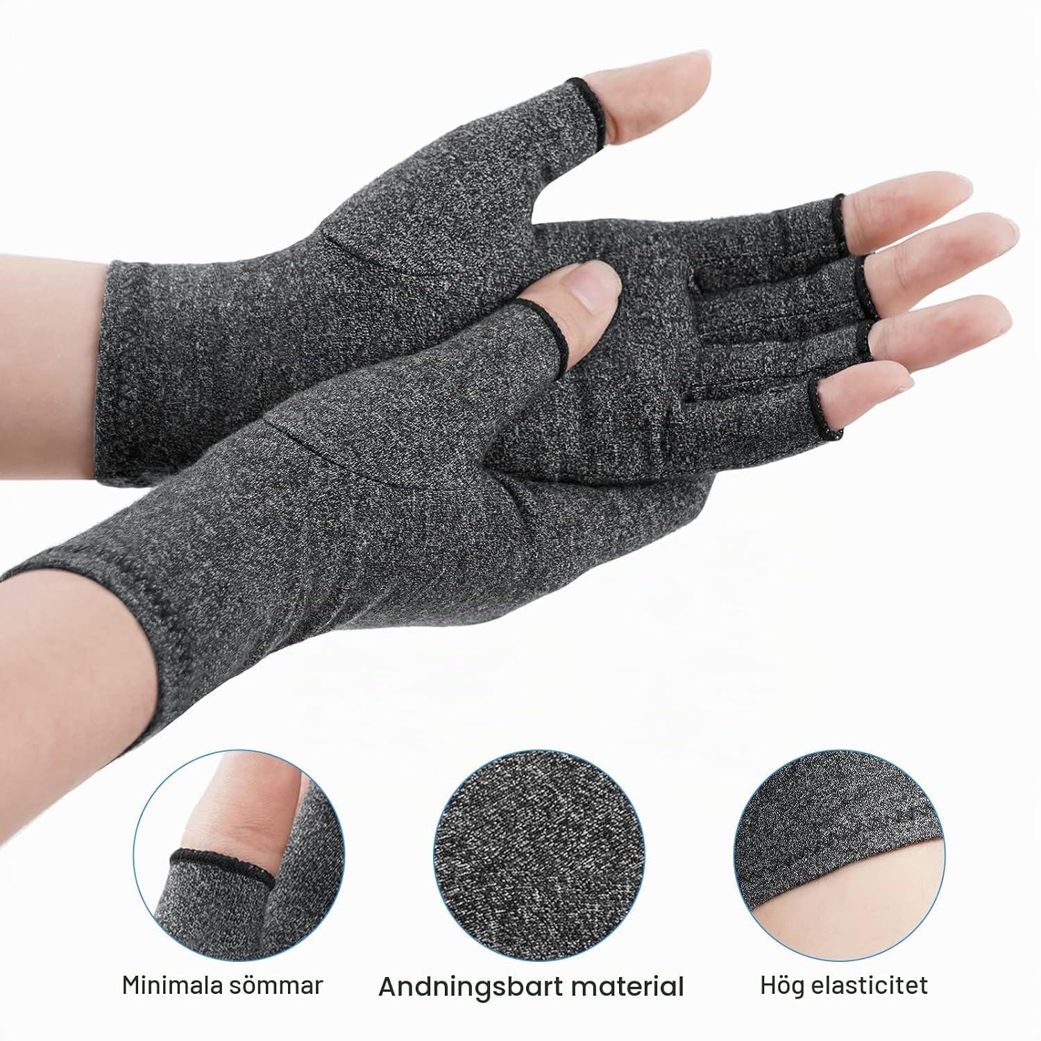 Detalle 2 de ACWOO U5-QX-LST211108-FBA fingerlösa kompressionshandskar, storlek L