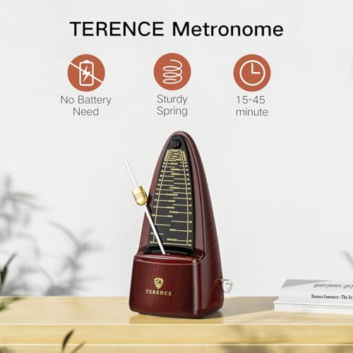 Detalle de TERENCE Métronome mécanique à cloche, noyer — précision et élégance pour s’entraîner