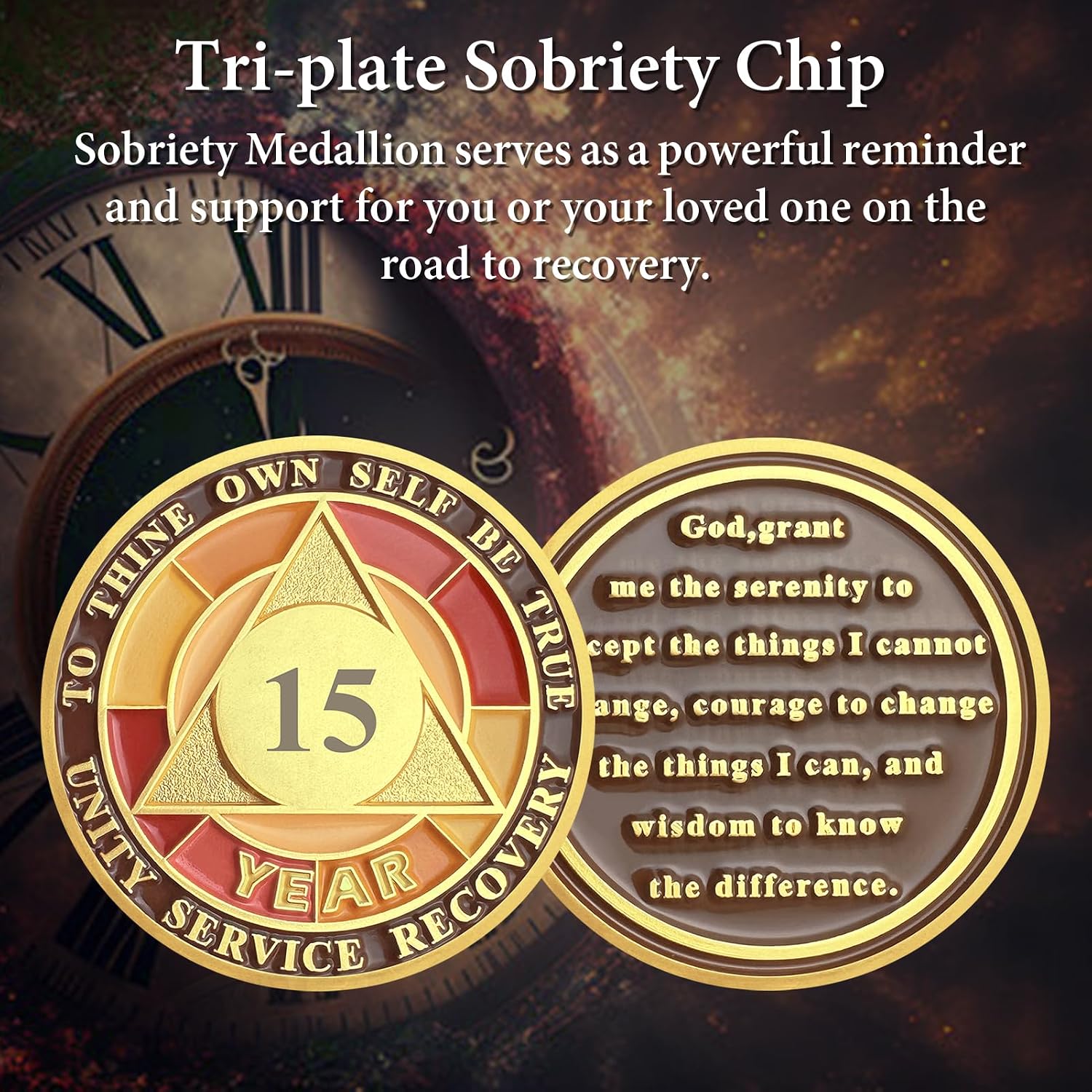 Detalle 1 de Sobriety Coin, Zinc Alloy