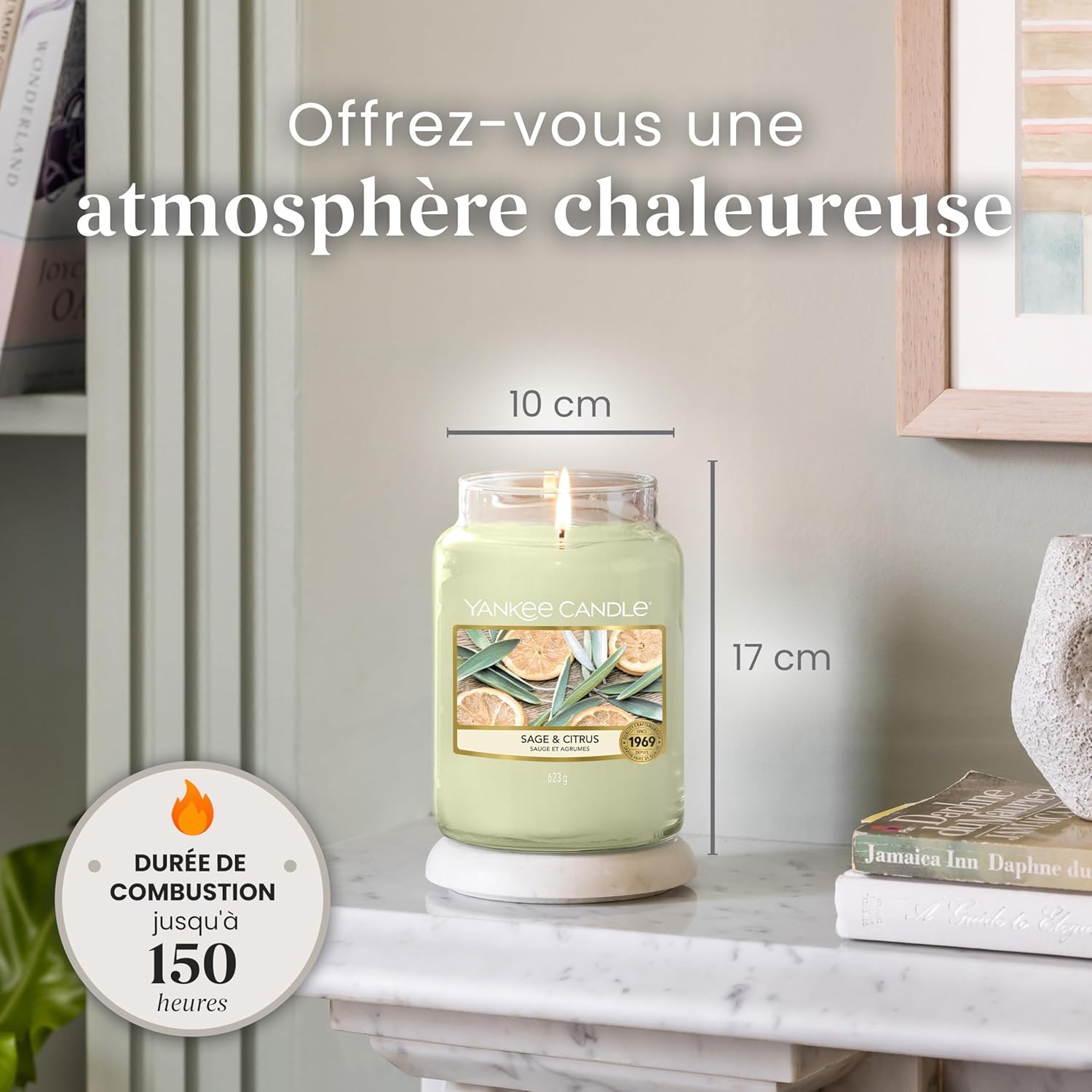 Thumbnail 4 de Yankee Candle Bougie parfumée Sauge & Agrumes Grand Pot – longue durée, 150 heures