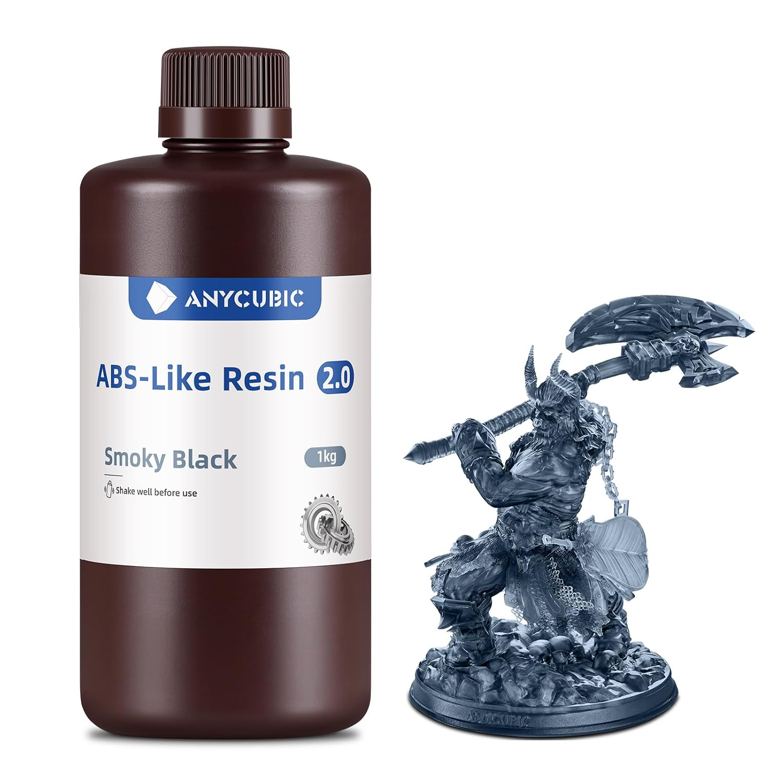 Detalle de ANYCUBIC Upgraded ABS-Like Resin 2.0 for LCD 3D Printers – Smoky Black, 1kg
