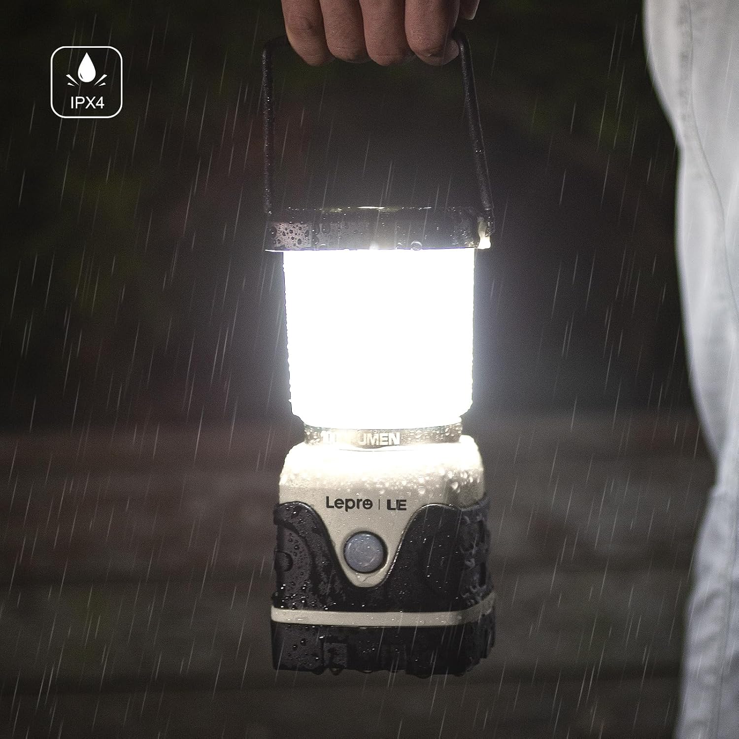 Detalle de Lepro Lampe de Camping LED 1000 lm, lanterne étanche IPX4 à piles avec luminosité réglable et 4 modes