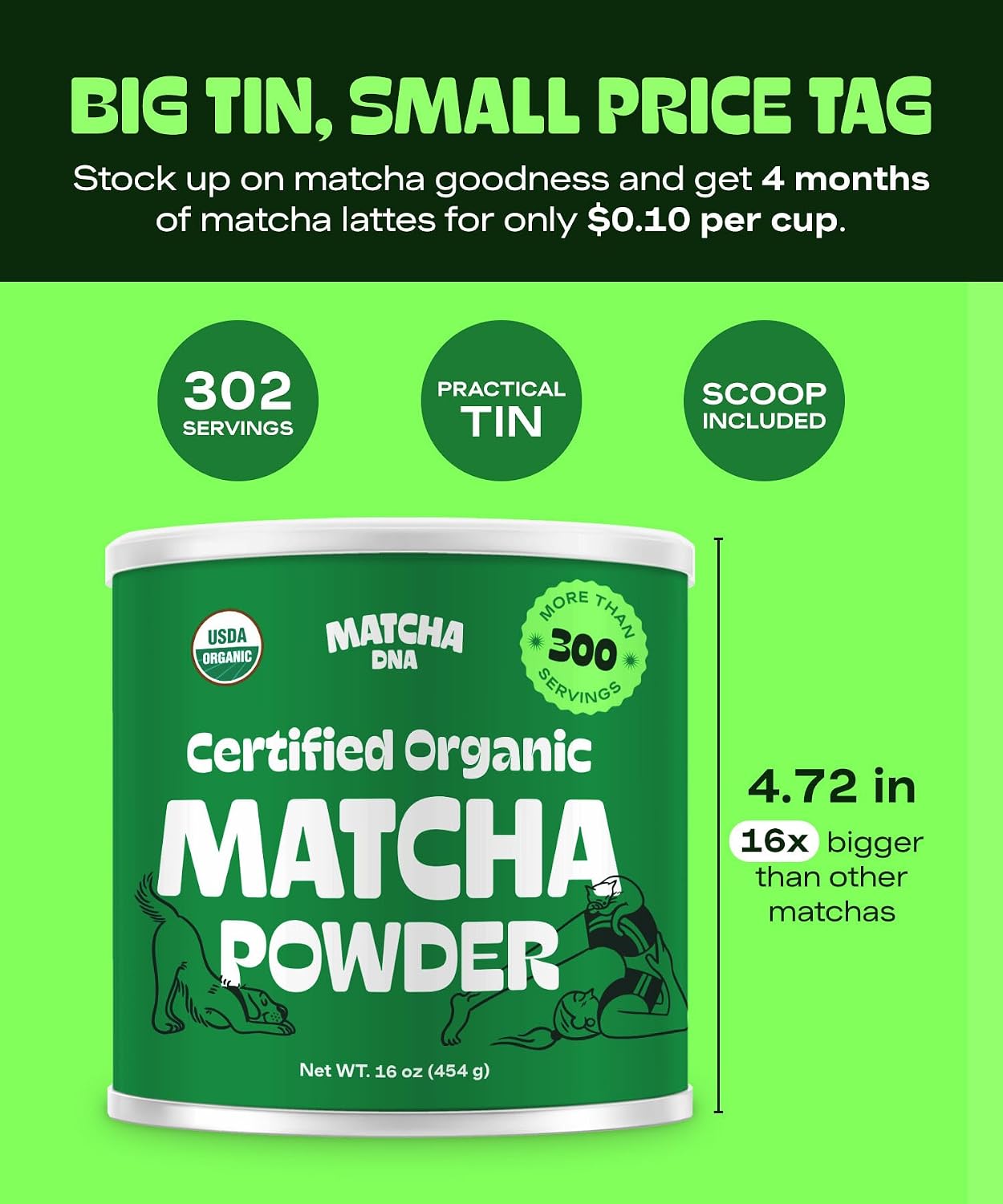 Detalle 2 de Matcha DNA Organic Matcha Powder, 16 oz