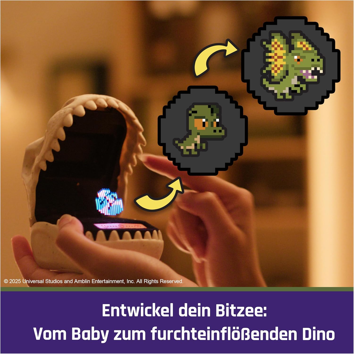 Detalle 1 de Bitzee Jurassic World interaktives Dino-Spielzeug 25 đŠ