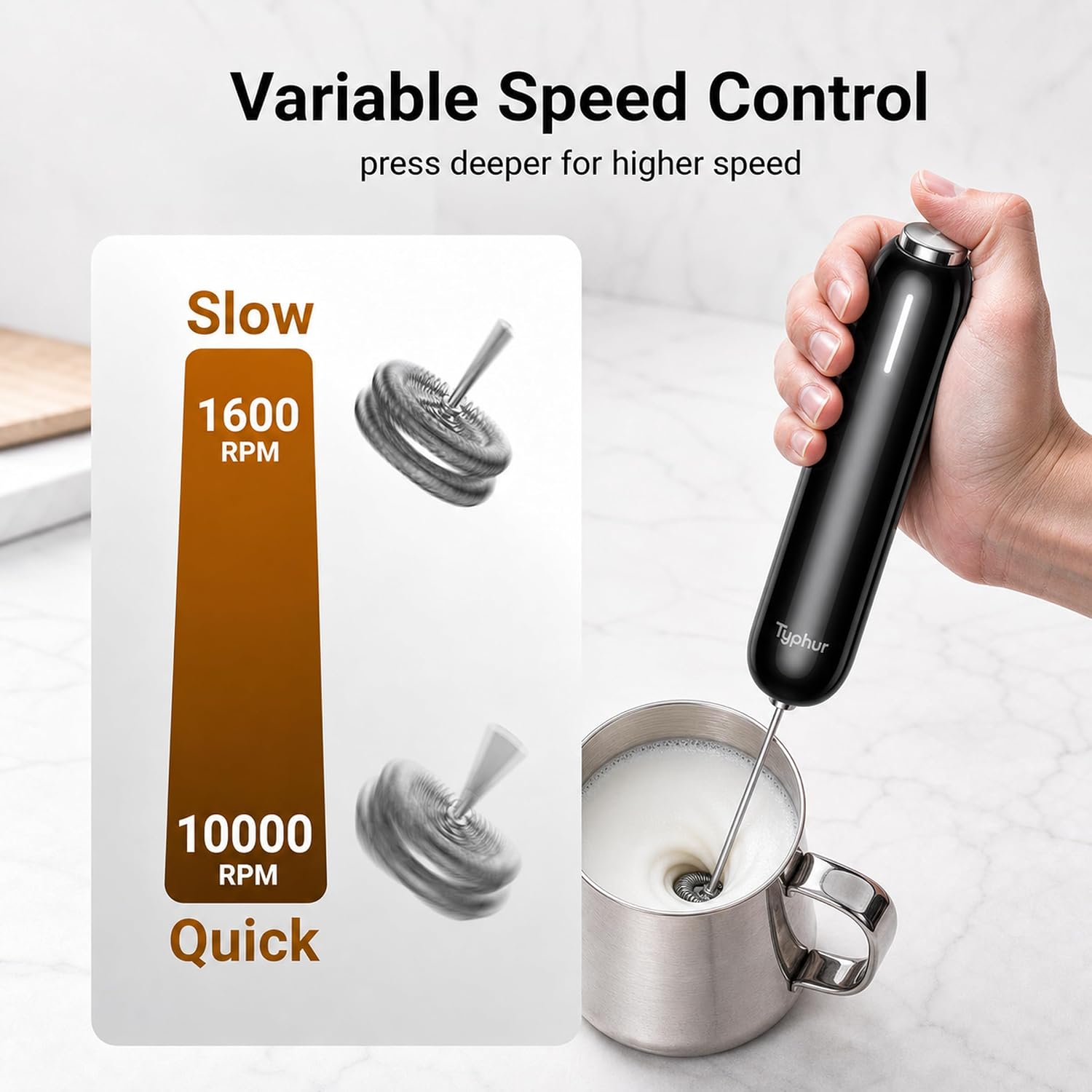 Thumbnail 1 de InstaWhisk Upgraded Milk Frother with Variable Speed – Rechargeable Handheld Wand