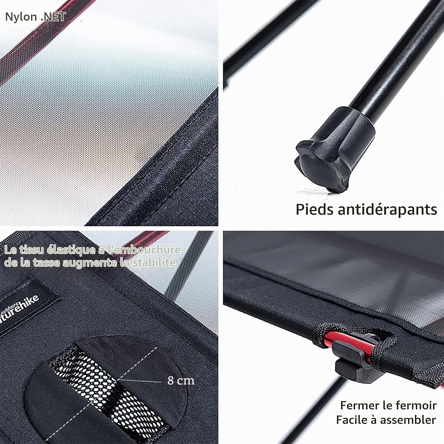 Detalle 1 de Naturehike NH20JJ020 klaptafel, aluminium frame en nylon tafelblad