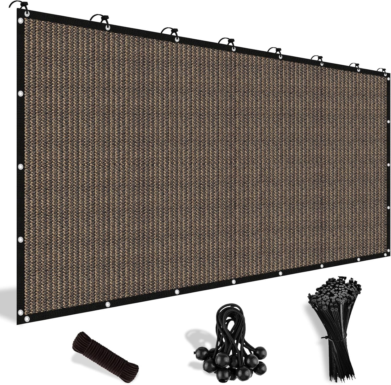 Shade&Beyond 90% Sun Shade Cloth with Grommets (12' x 20')
