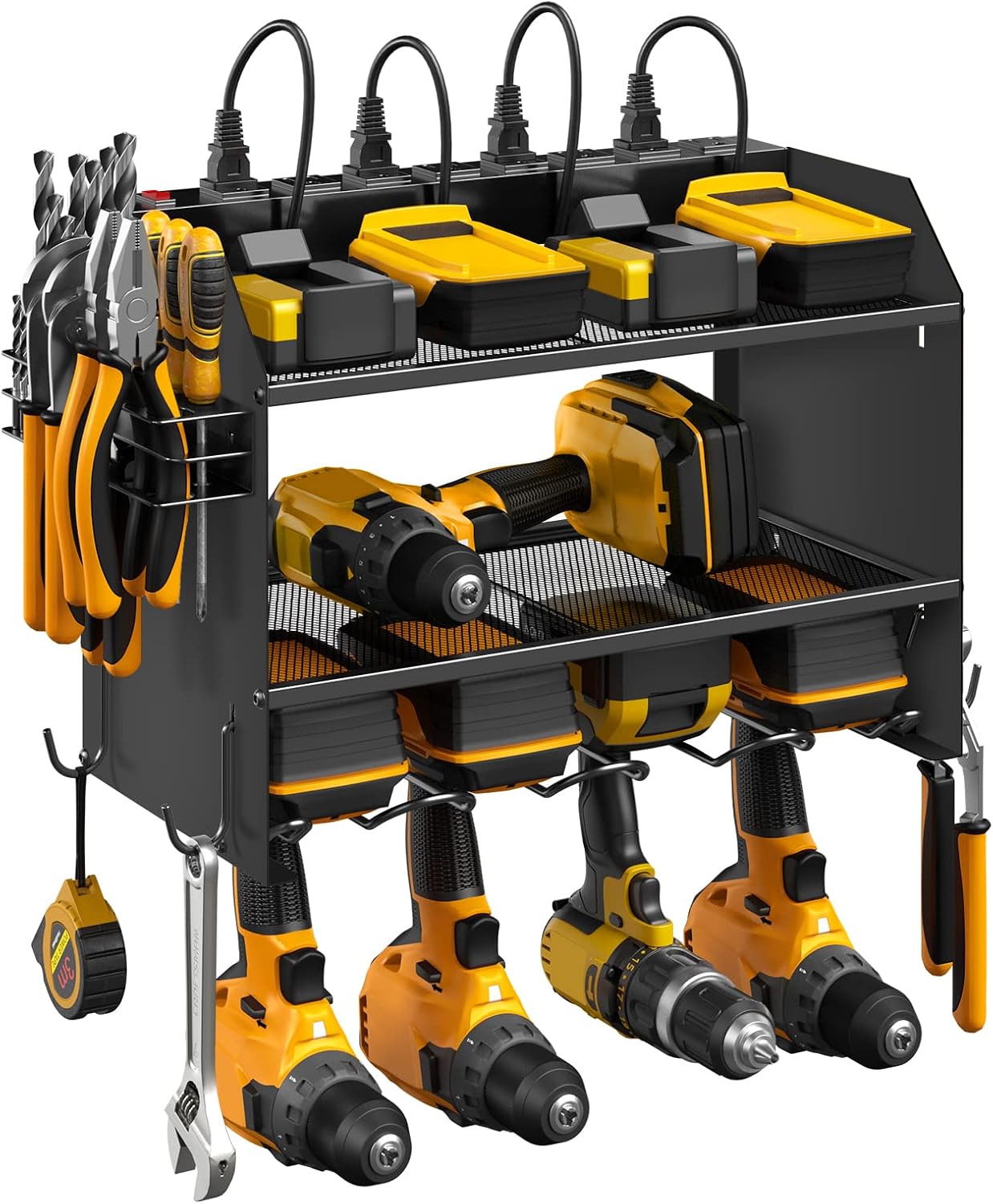Detalle de CCCEI Wall-Mount Tool Charging Organizer, 3-Tier