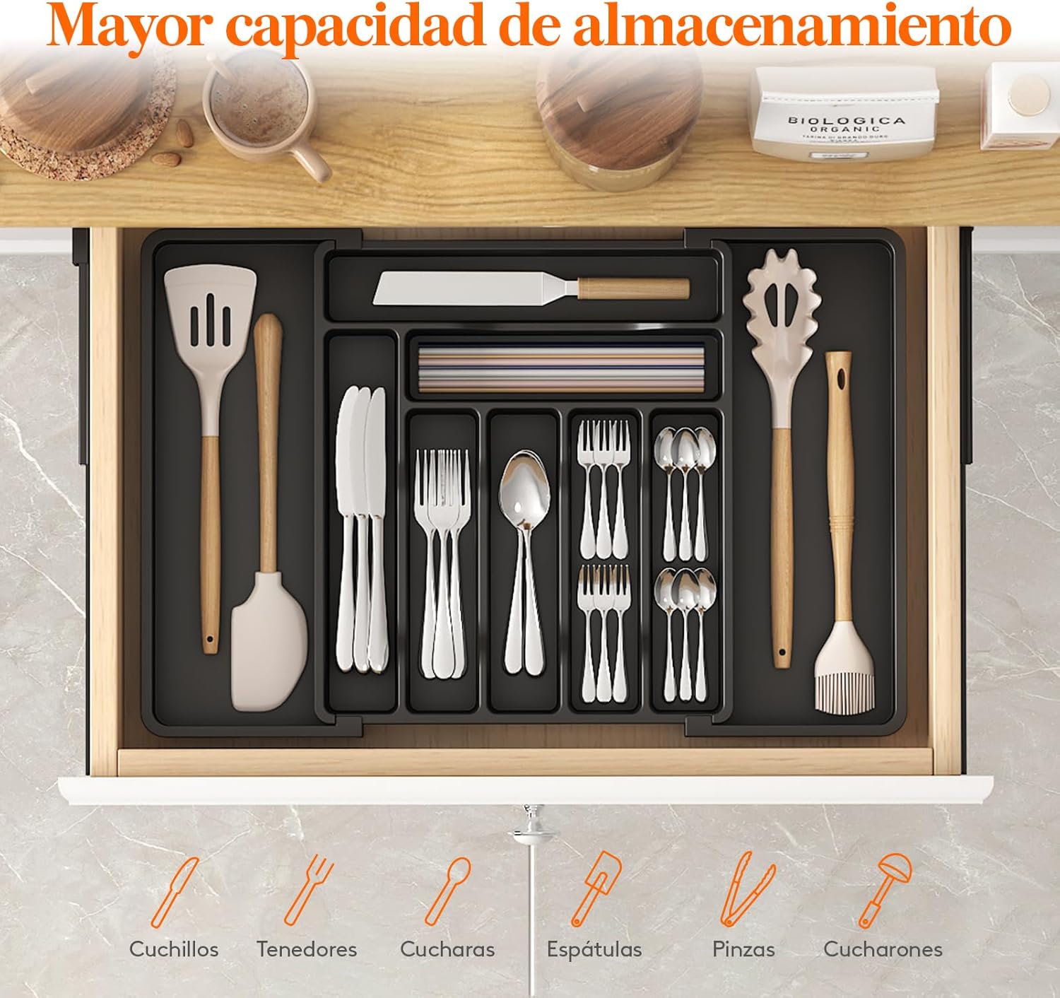 Thumbnail 1 de Lifewit Organizador Cuberteros Mediano, Almacenaje Cocina 🥄