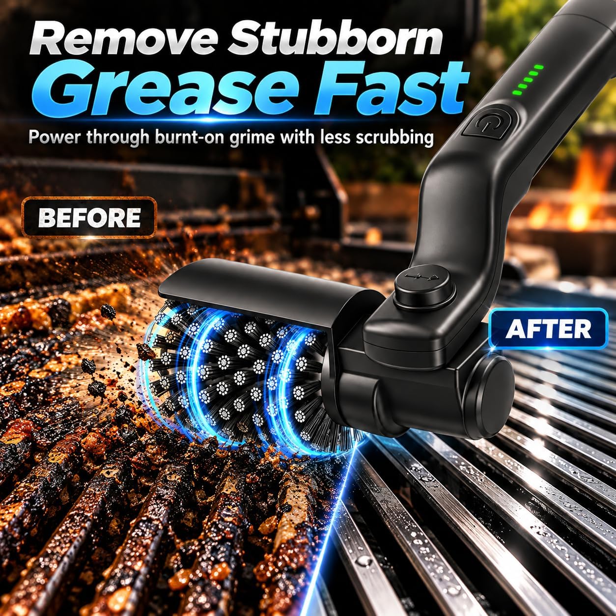 Thumbnail 2 de SWITMH Electric Grill Brush Rechargeable: 3-Speed, 180° Rotary Head, USB-C Quick Charge