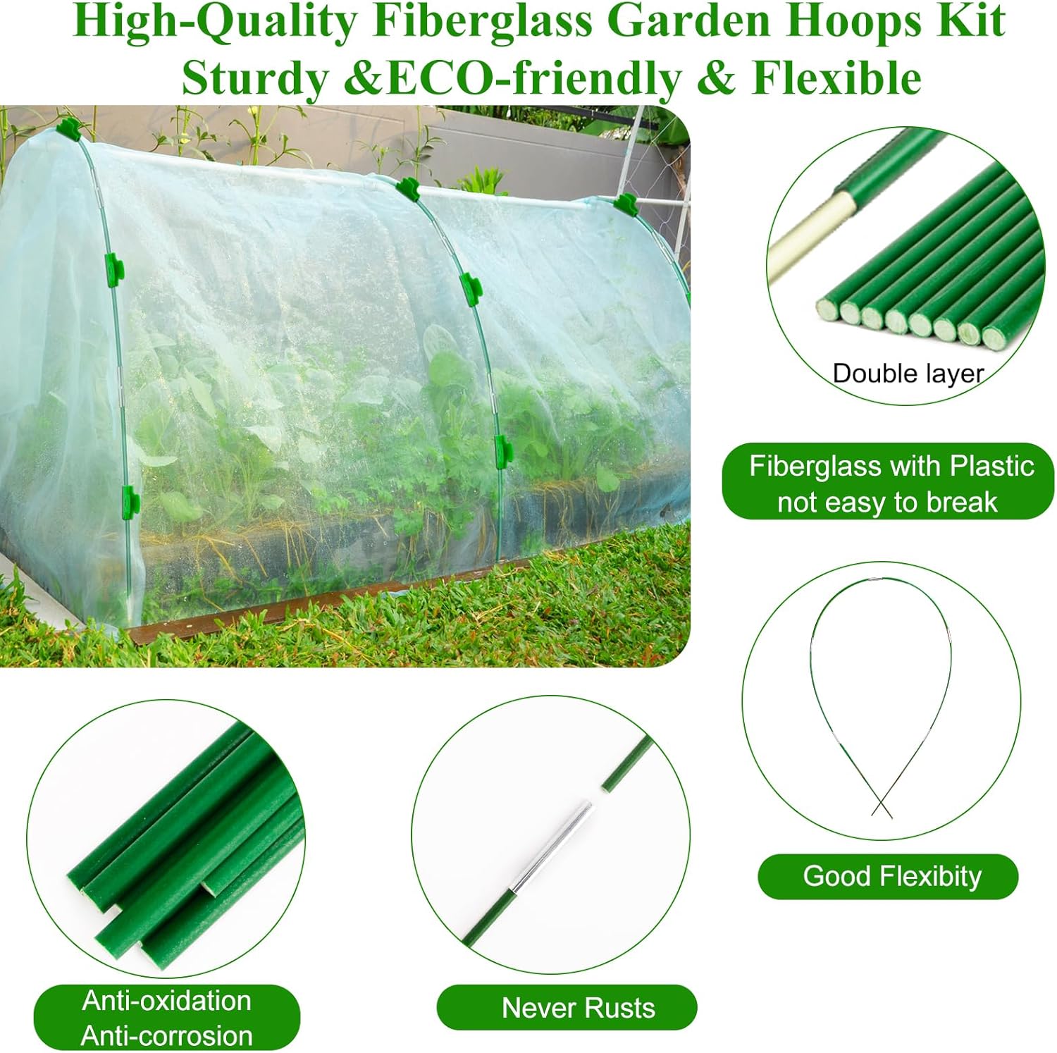 Detalle de Garden hoops for raised beds, 2.4m