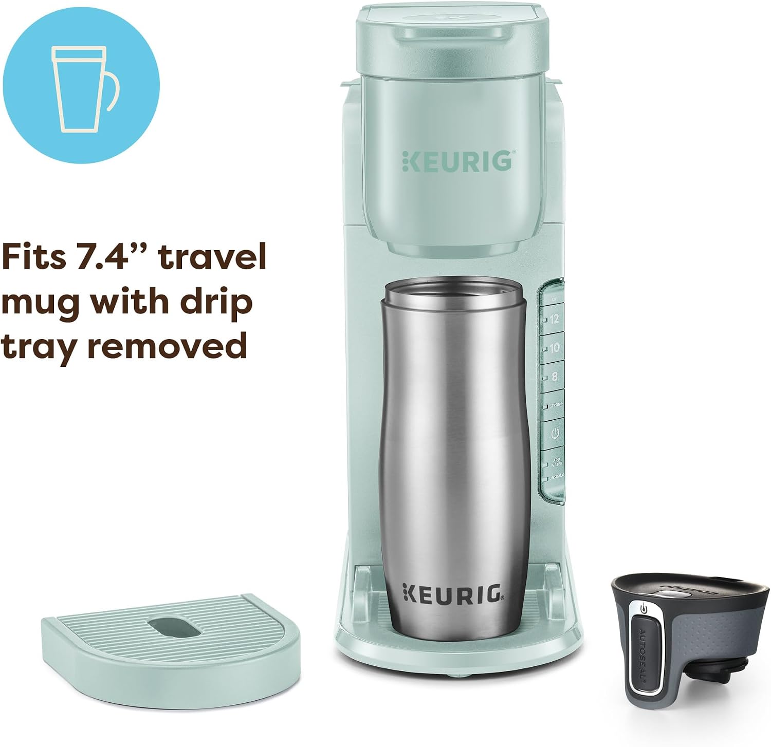 Detalle de Keurig K-Express One-Cup Coffee Maker Review: Strong Brew, 42oz Reservoir, Mint Finish