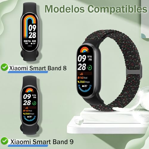 Detalle de Janpso Correas elásticas trenzadas para Xiaomi Smart Band 8/9/10 – ajuste cómodo y duradero