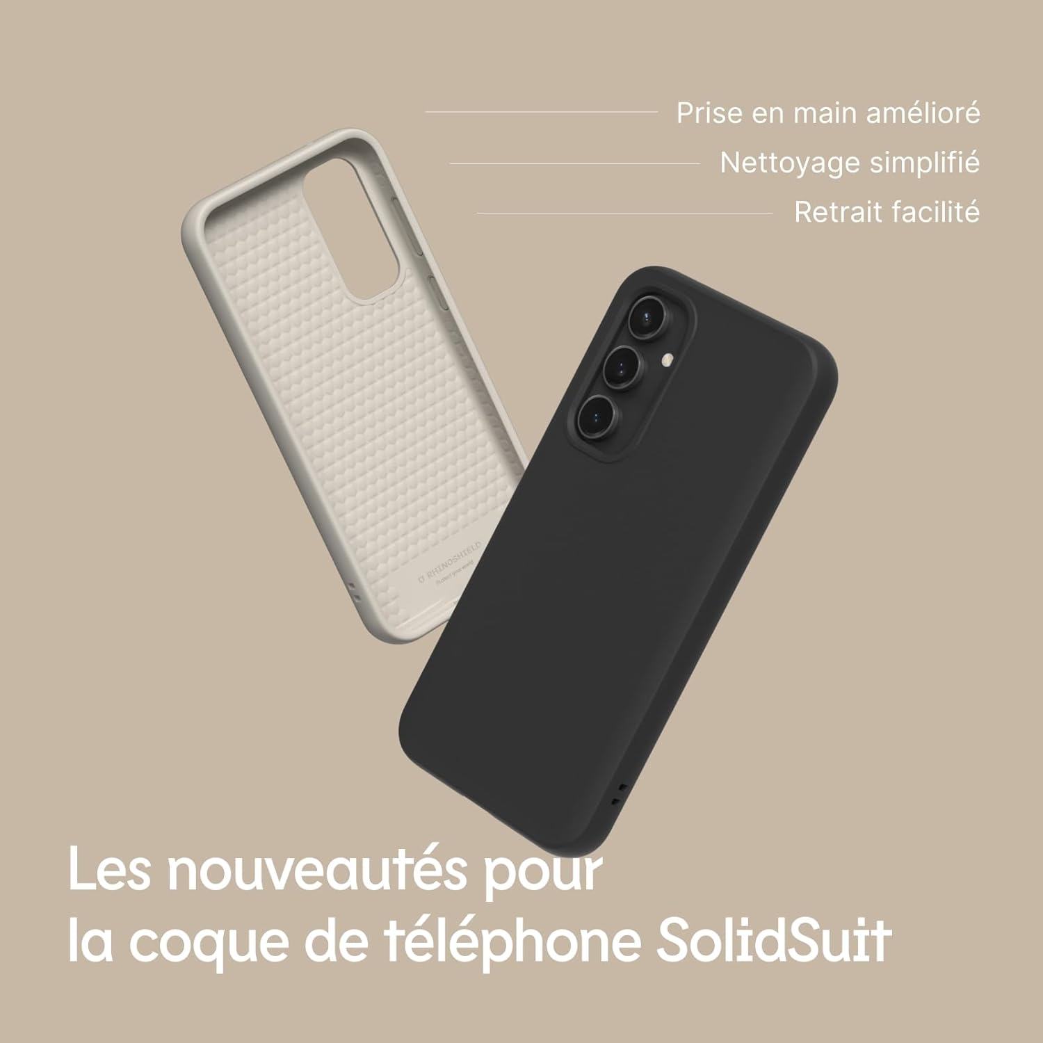 Thumbnail 4 de RhinoShield SolidSuit pour Galaxy S23 FE – coque fine mate beige avec absorption des chocs