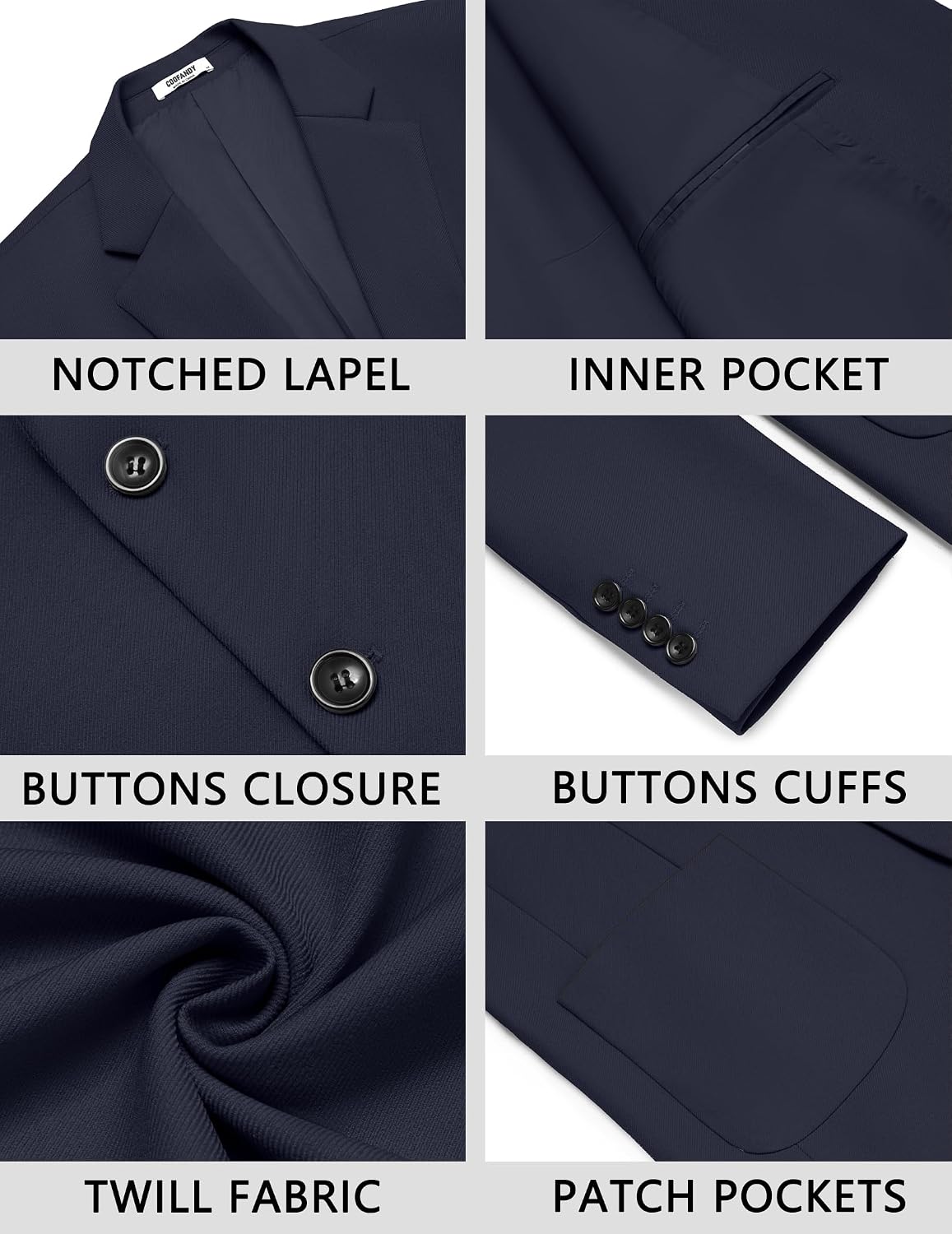 Detalle de COOFANDY Men's Casual Knit Blazer Jacket Slim Fit Two-Button Sport Coat