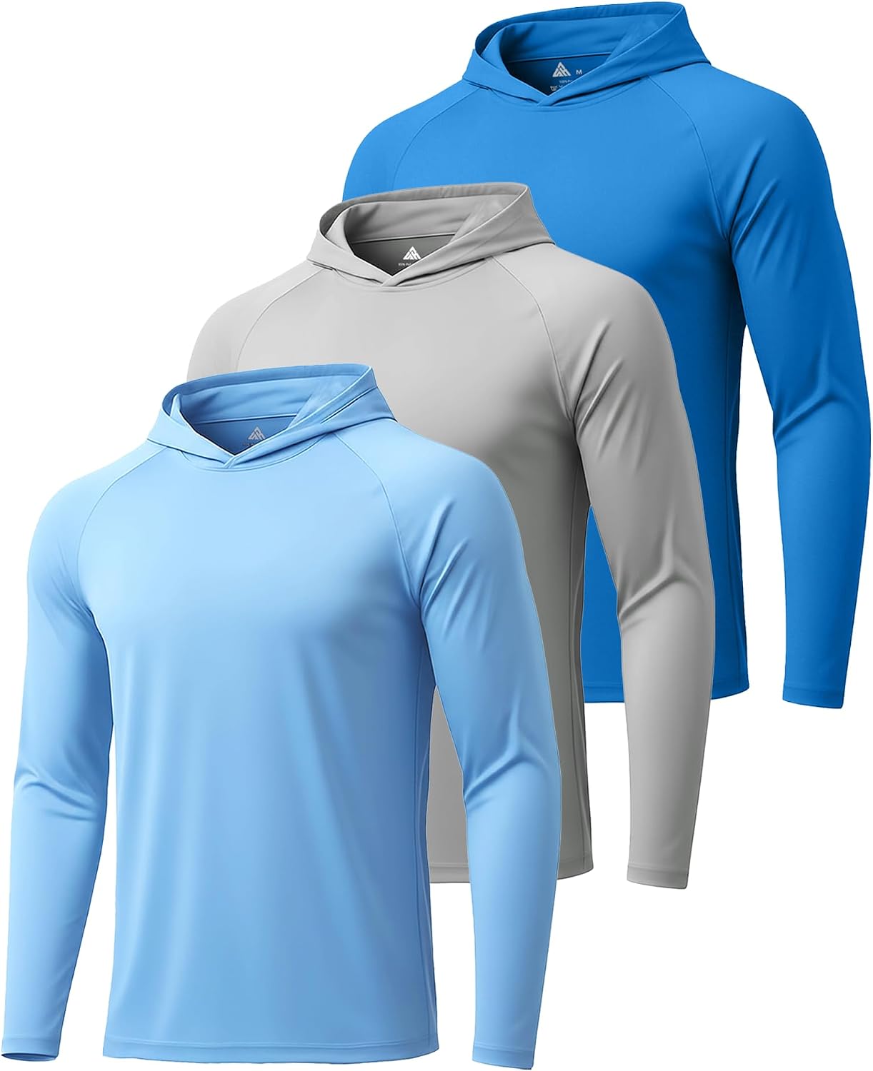Detalle de ZITY Men's Sun Protection Hoodie Shirt: 3-Pack UPF 50+ Fishing Shirts for All-Day Outdoor Comfort