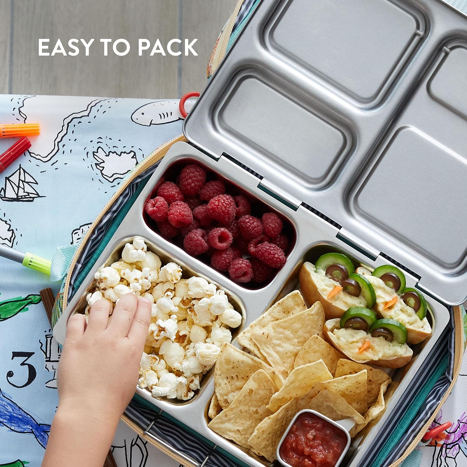 Thumbnail 3 de PlanetBox Launch Stainless Steel Lunchbox Replacement – Brushed Finish