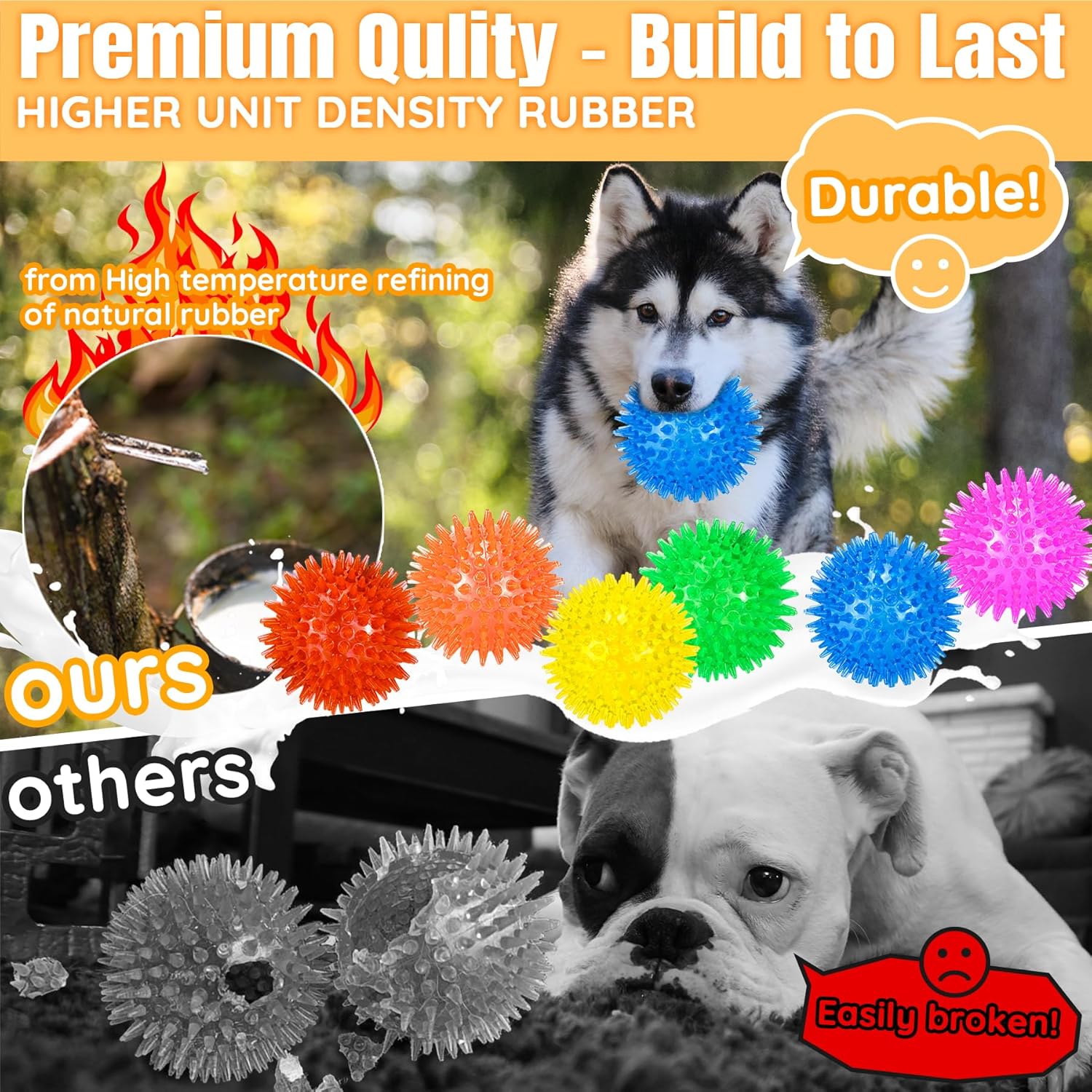 Detalle 2 de Ousiya Squeaky Dog Balls 6 pack 9cm