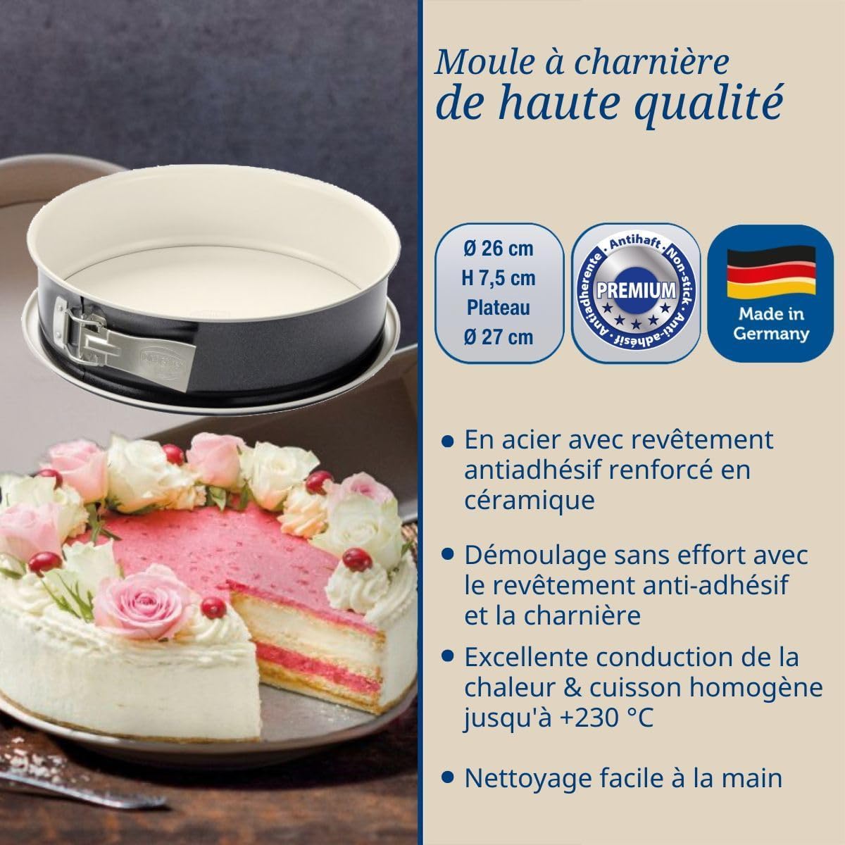 Detalle de Dr. Oetker Molde desmontable 26 cm 🍰 Revestimiento cerámico