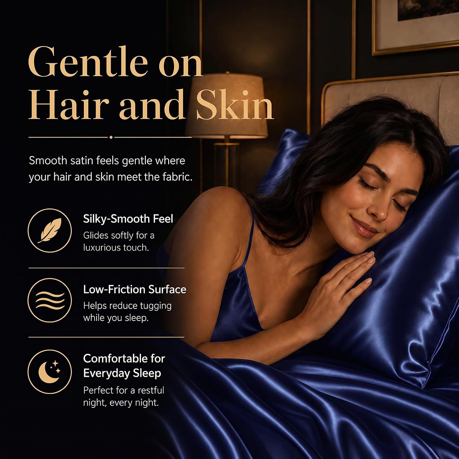 Detalle de CozyLux Satin Sheet Set, Queen
