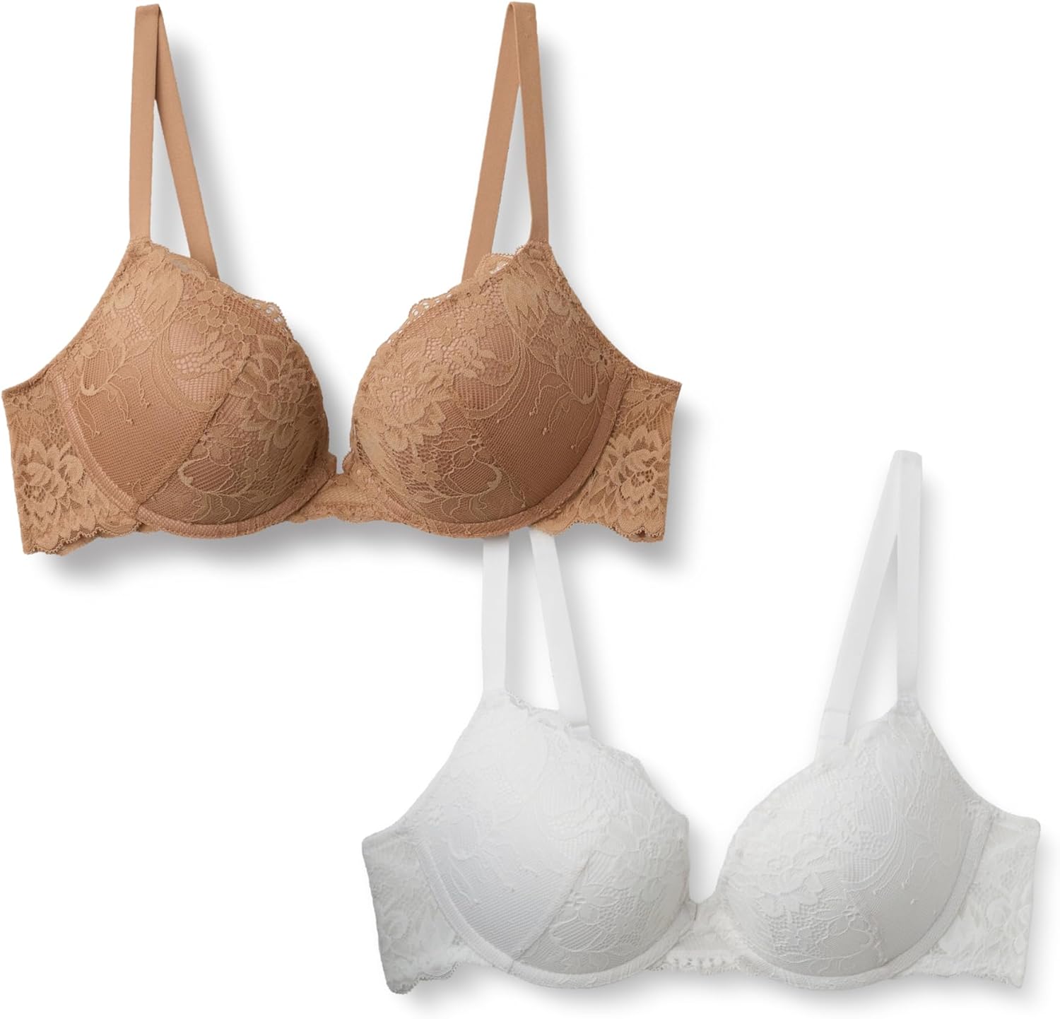 Thumbnail 5 de Amazon Essentials Women’s Stretch Galloon Lace Push Up Wired Bra (Pack of 2)