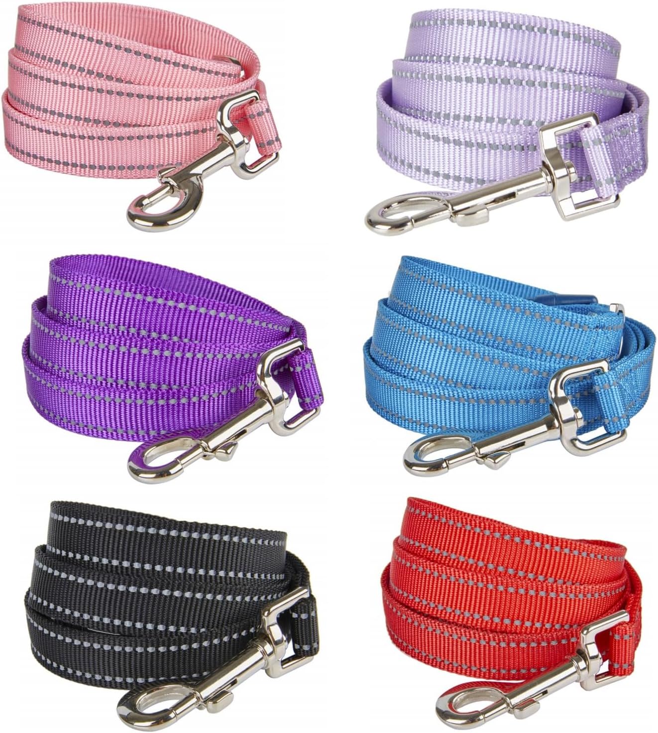 Thumbnail 6 de YUDOTE Reflective Strong Nylon Dog Lead with Padded Neoprene Handle (150cm) – Pink